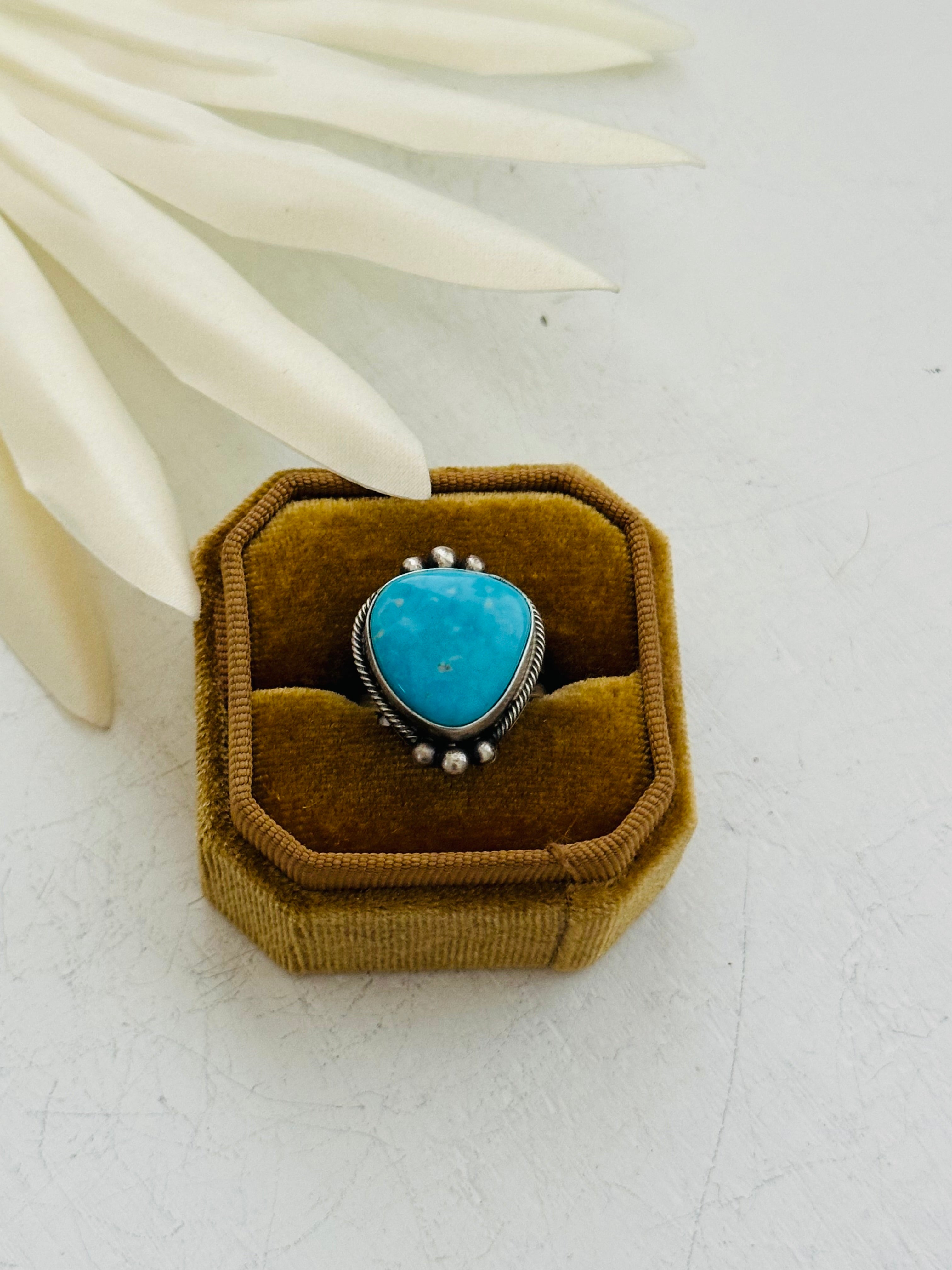 Eli Skeets Kingman Turquoise & Sterling Silver Ring