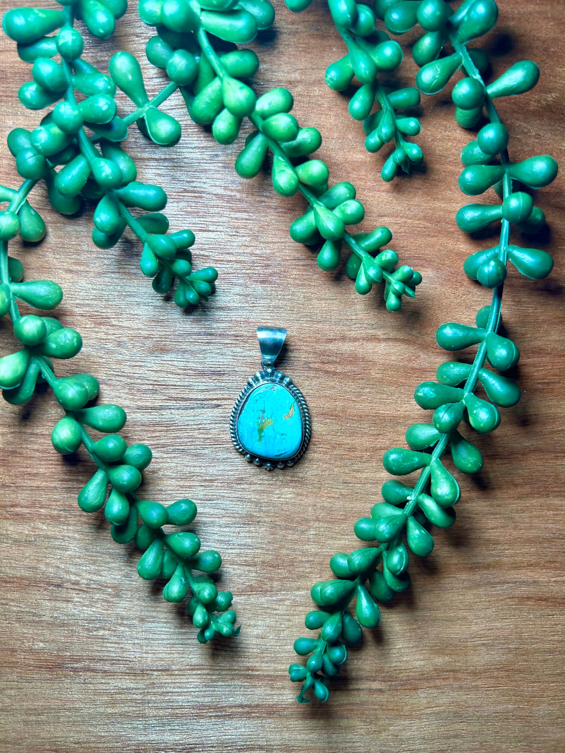 Navajo Made Royston Turquoise & Sterling Silver Pendant