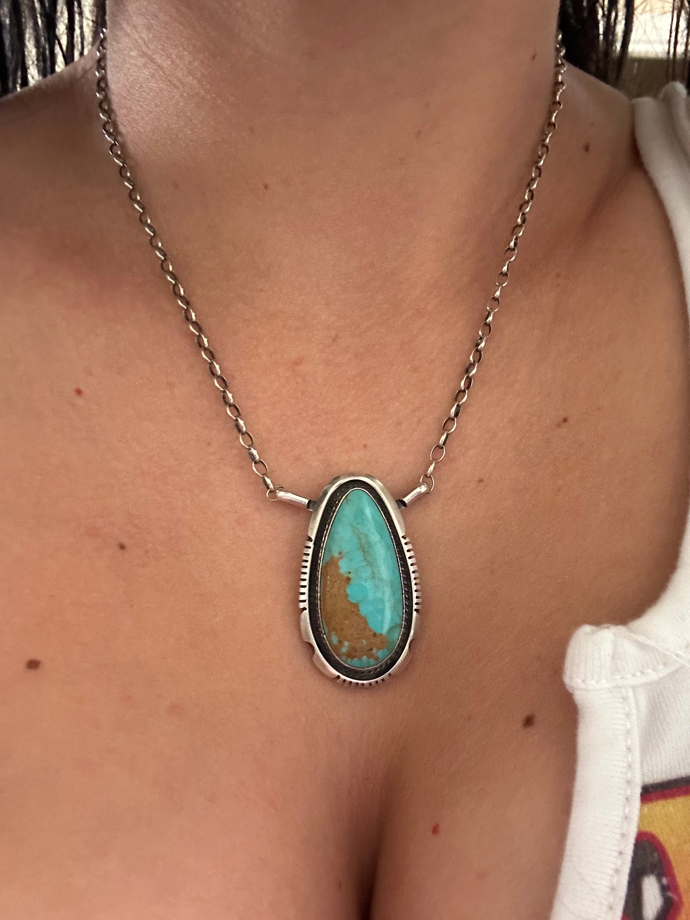 Alfred Martinez Kingman Turquoise & Sterling Silver Necklace