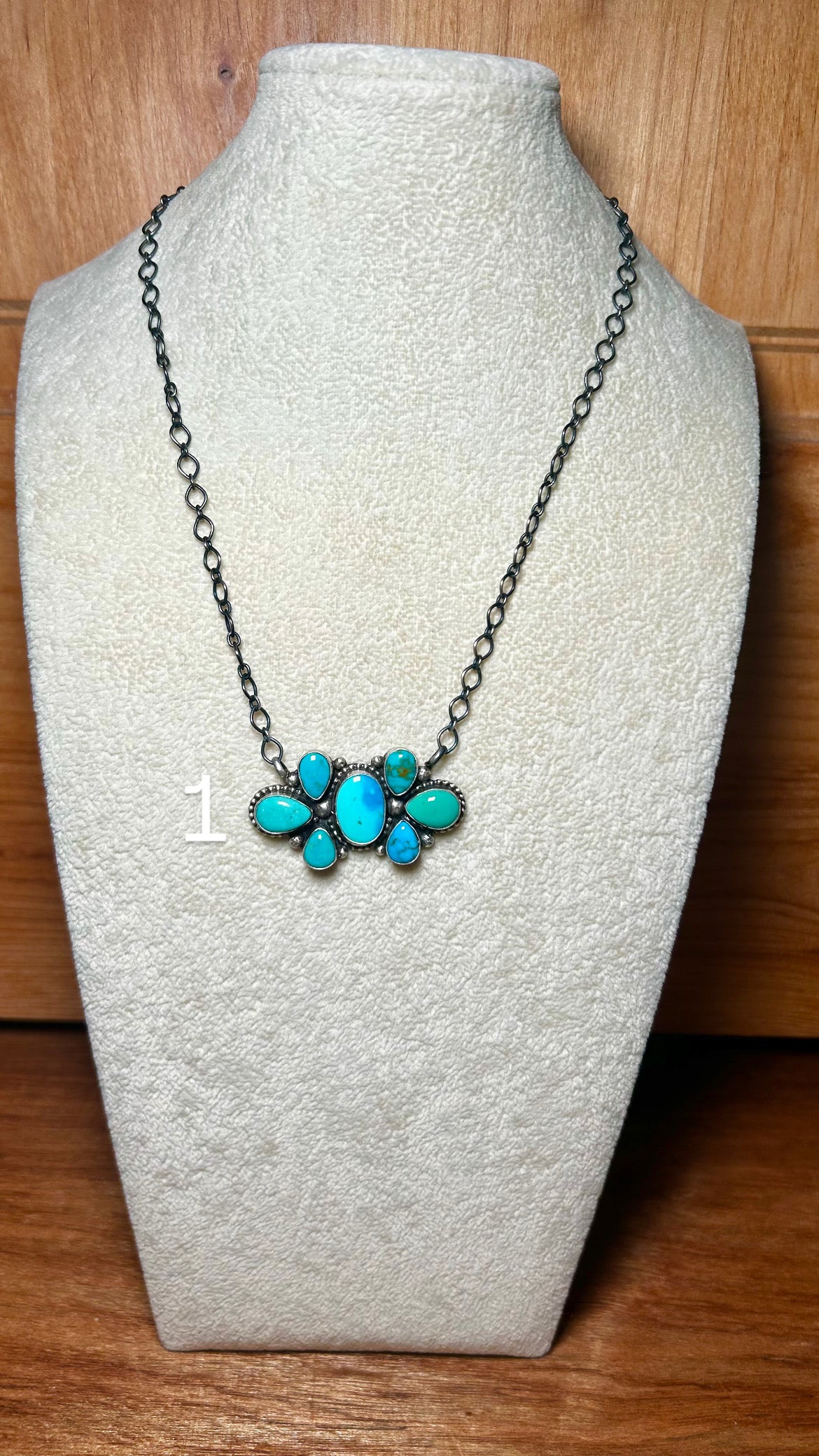 Sheila Becenti Kingman Turquoise & Sterling Silver Necklace