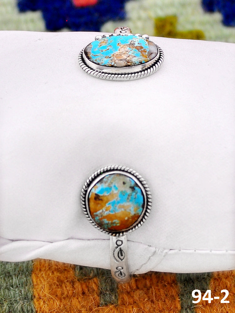 Southwest Handmade Ribbon Royston & Sterling Silver Cuff Bracelet