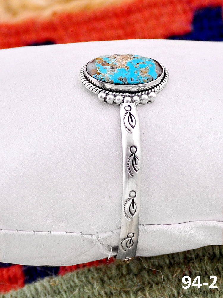Southwest Handmade Ribbon Royston & Sterling Silver Cuff Bracelet