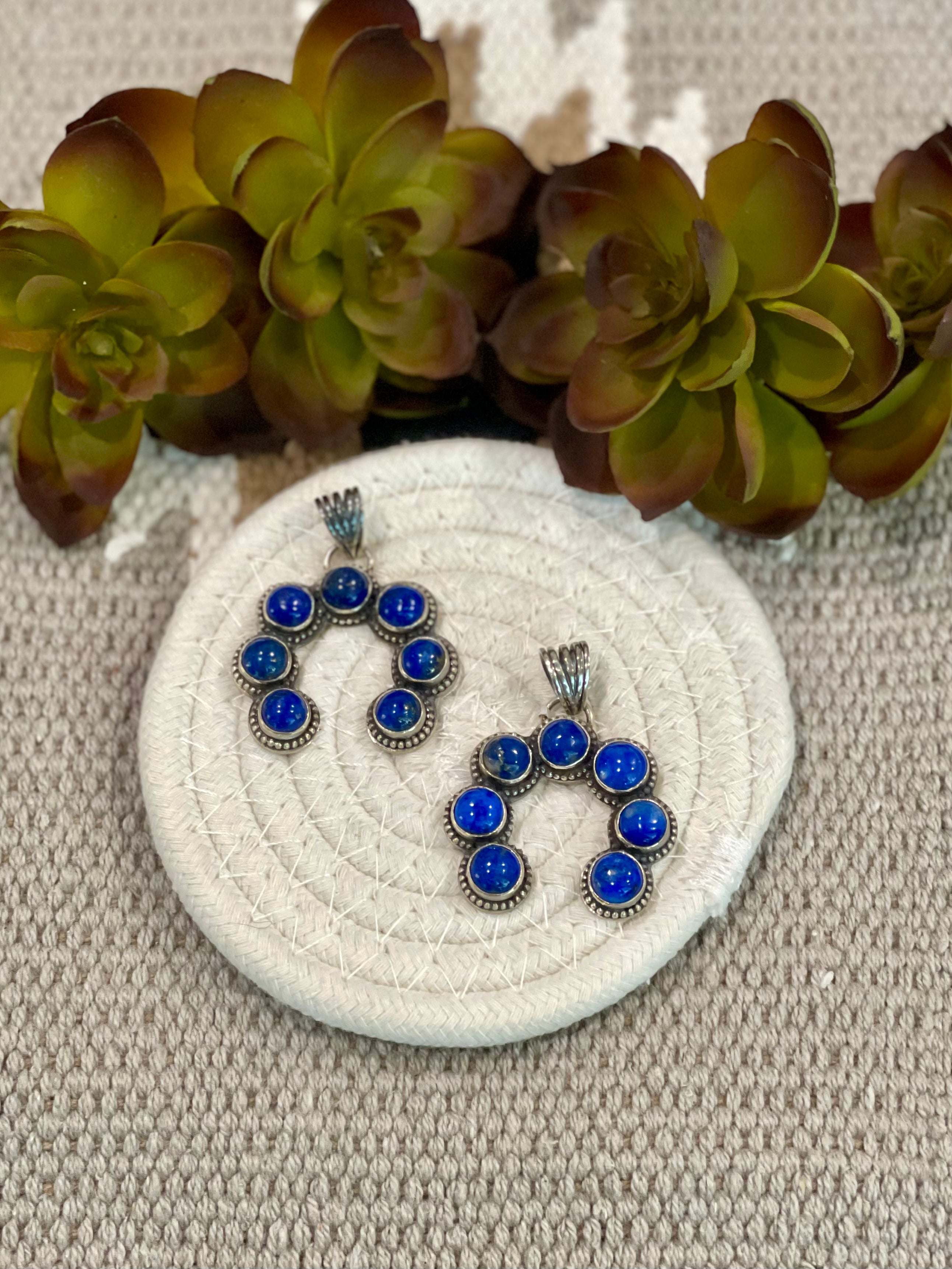 Southwest Handmade Lapis & Sterling Silver Naja Pendant