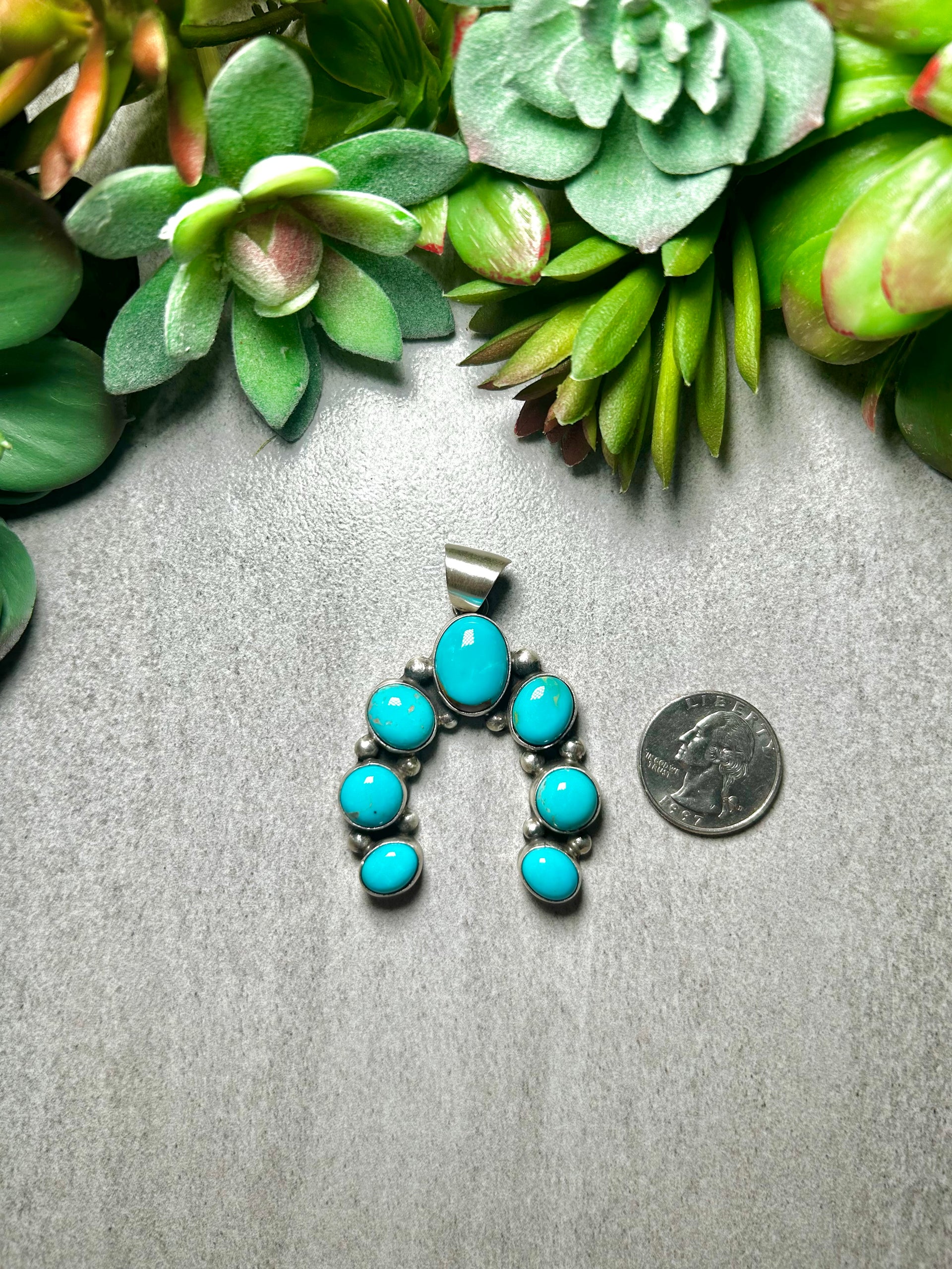 Augustine Largo Kingman Turquoise & Sterling Silver Pendant