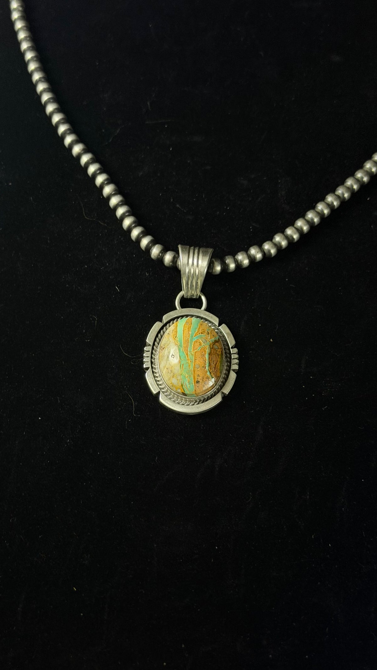 Jon McCray Boulder Turquoise & Sterling Silver Pendant