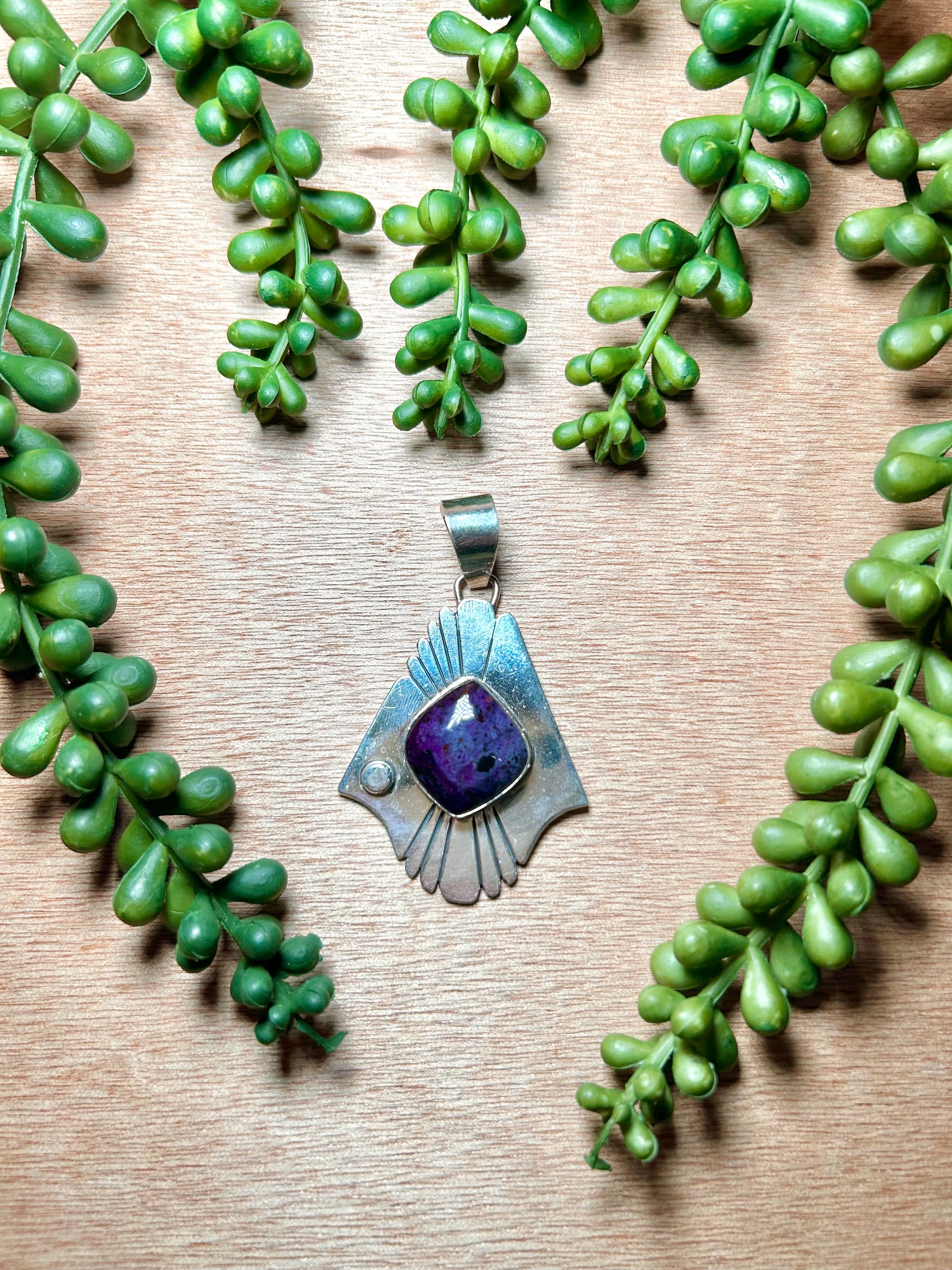 Navajo Made Sngilite  & Sterling Silver Pendant