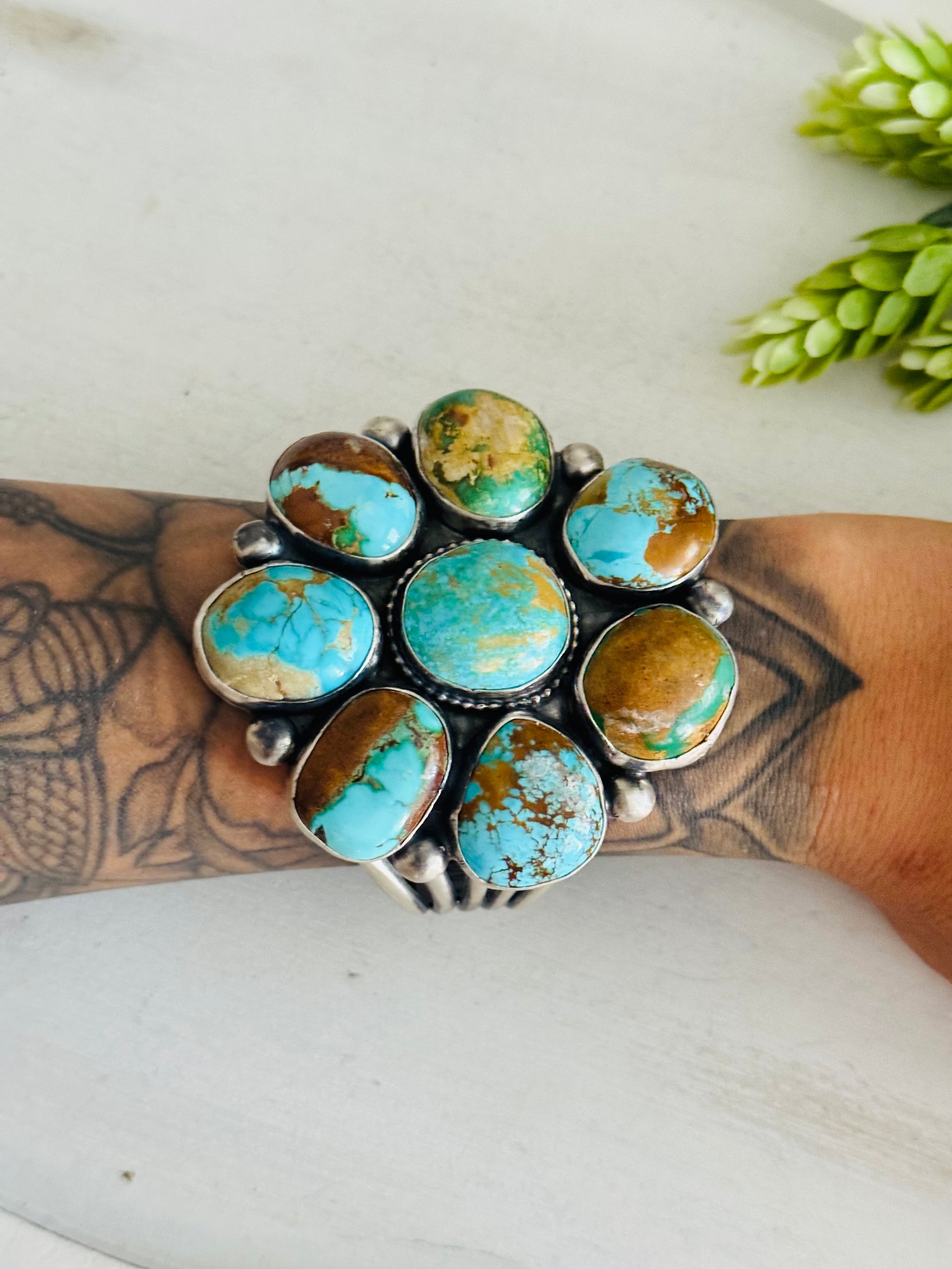 Bobby Johnson Royston Turquoise & Sterling Silver Cuff Bracelet