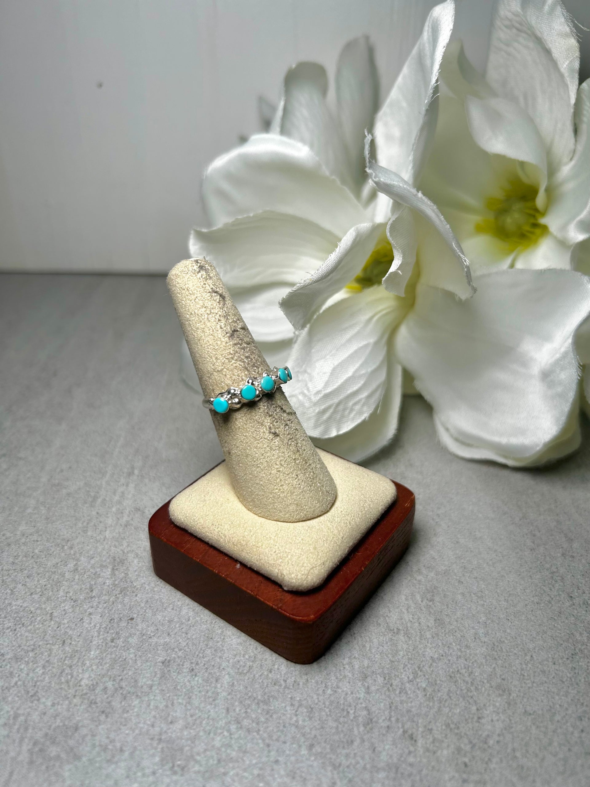 Navajo Made Kingman Turquoise & Sterling Silver  Ring