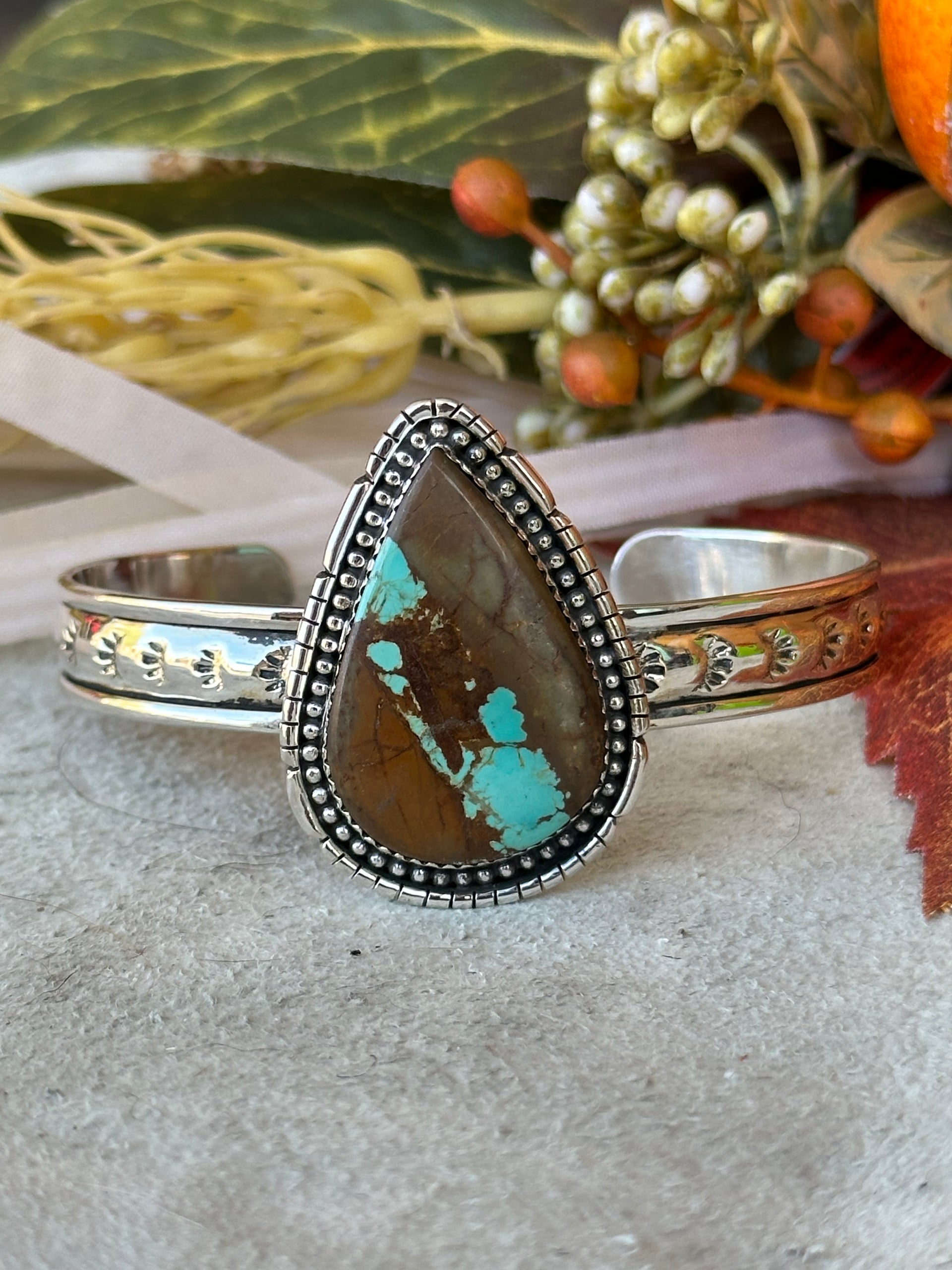 Southwest Made #8 Turquoise & Sterling Silver Cuff Bracelet