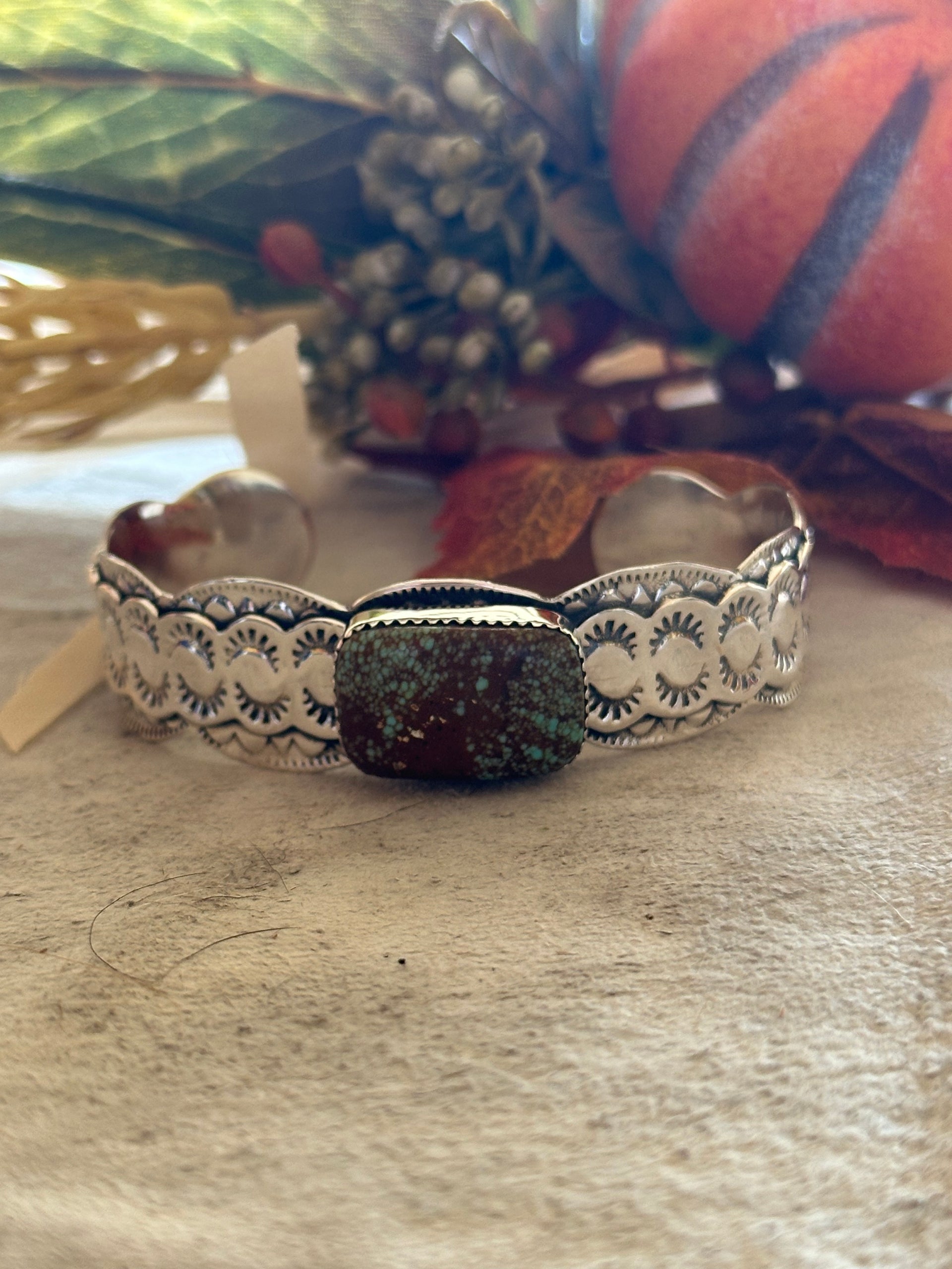 Southwest Made #8 Turquoise & Sterling Silver Cuff Bracelet