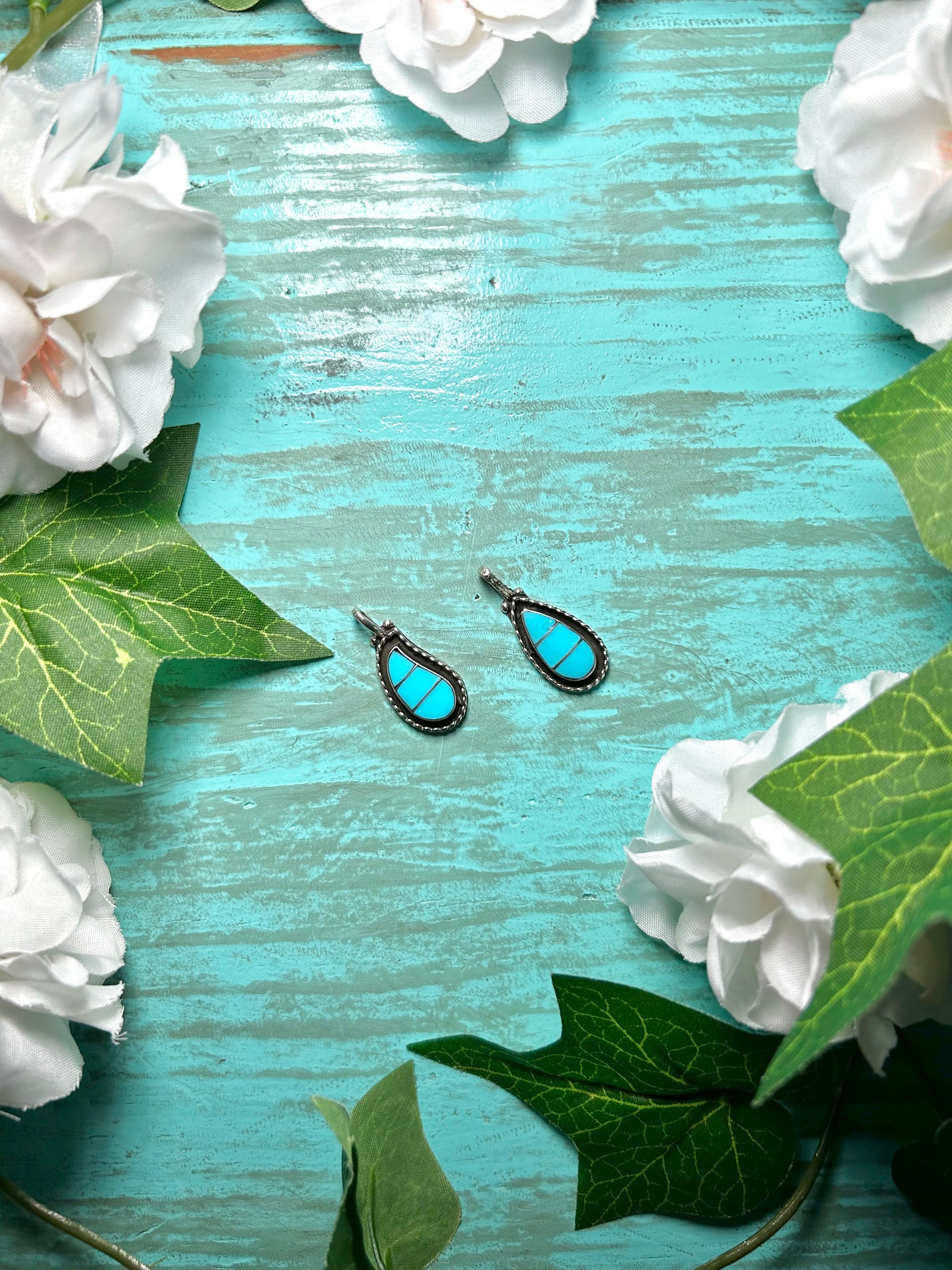 Zuni Made Kingman Turquoise & Sterling Silver Pendant