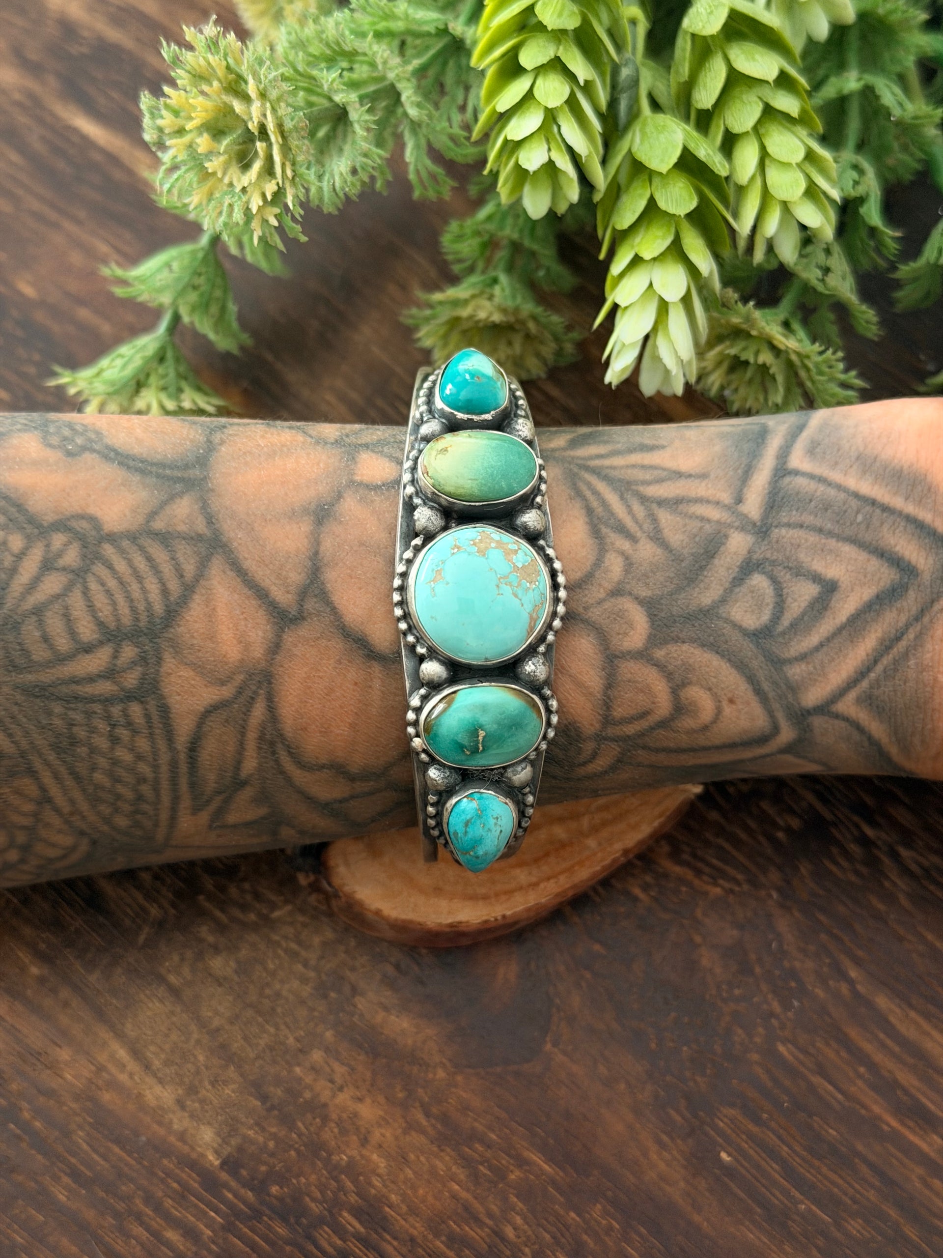 Darrin Livingston Carico Lake Turquoise & Sterling Silver Cuff Bracelet