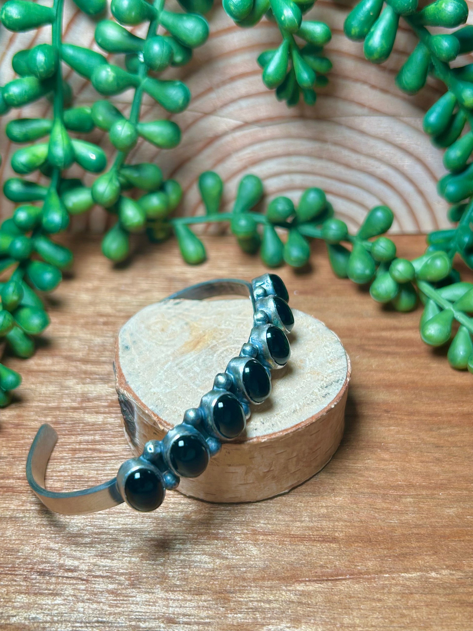 James Garcia Onyx & Sterling Silver Cuff Bracelet