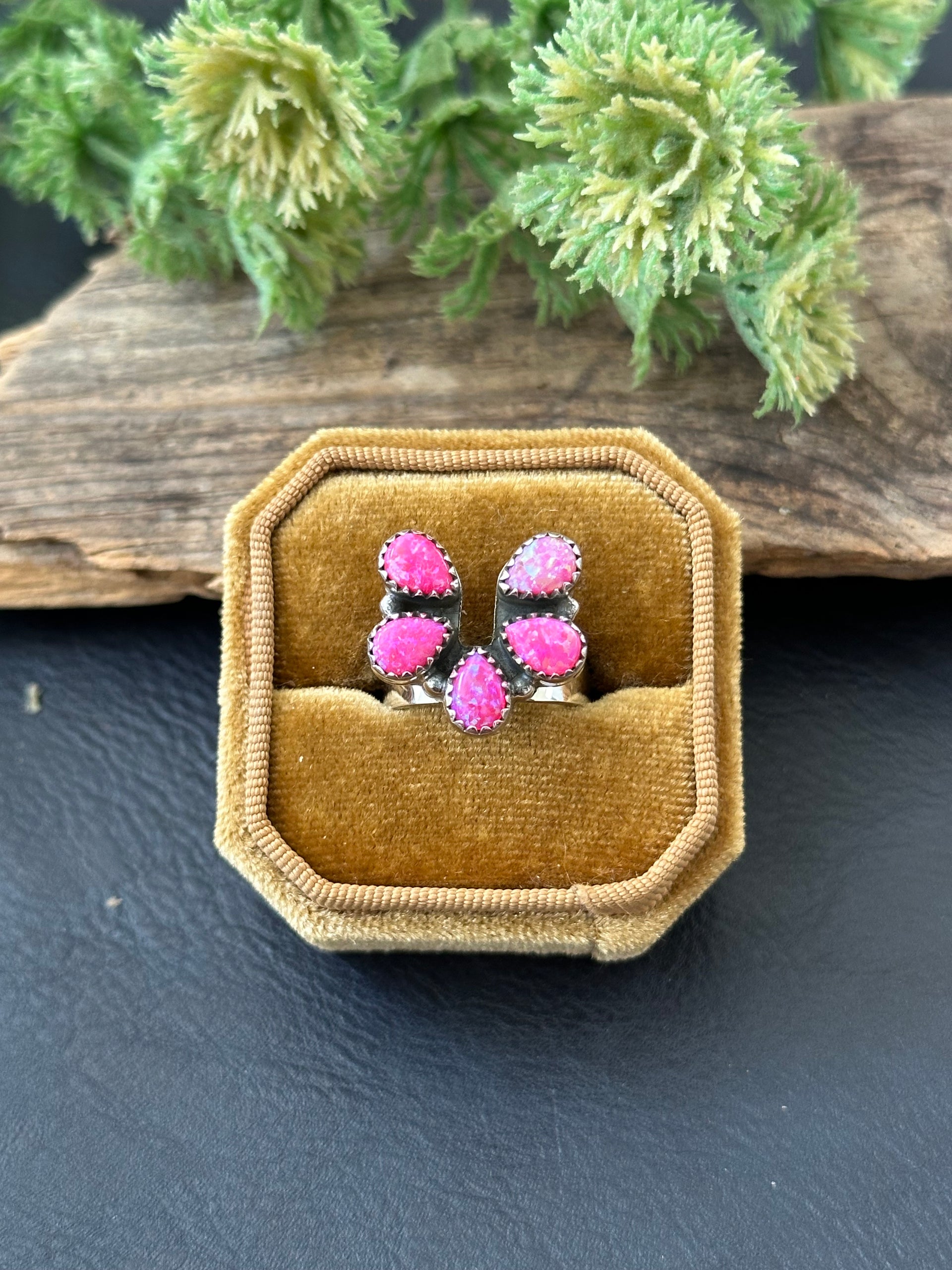 TTD “LUCKY” Pink Opal & Sterling Silver Naja Ring