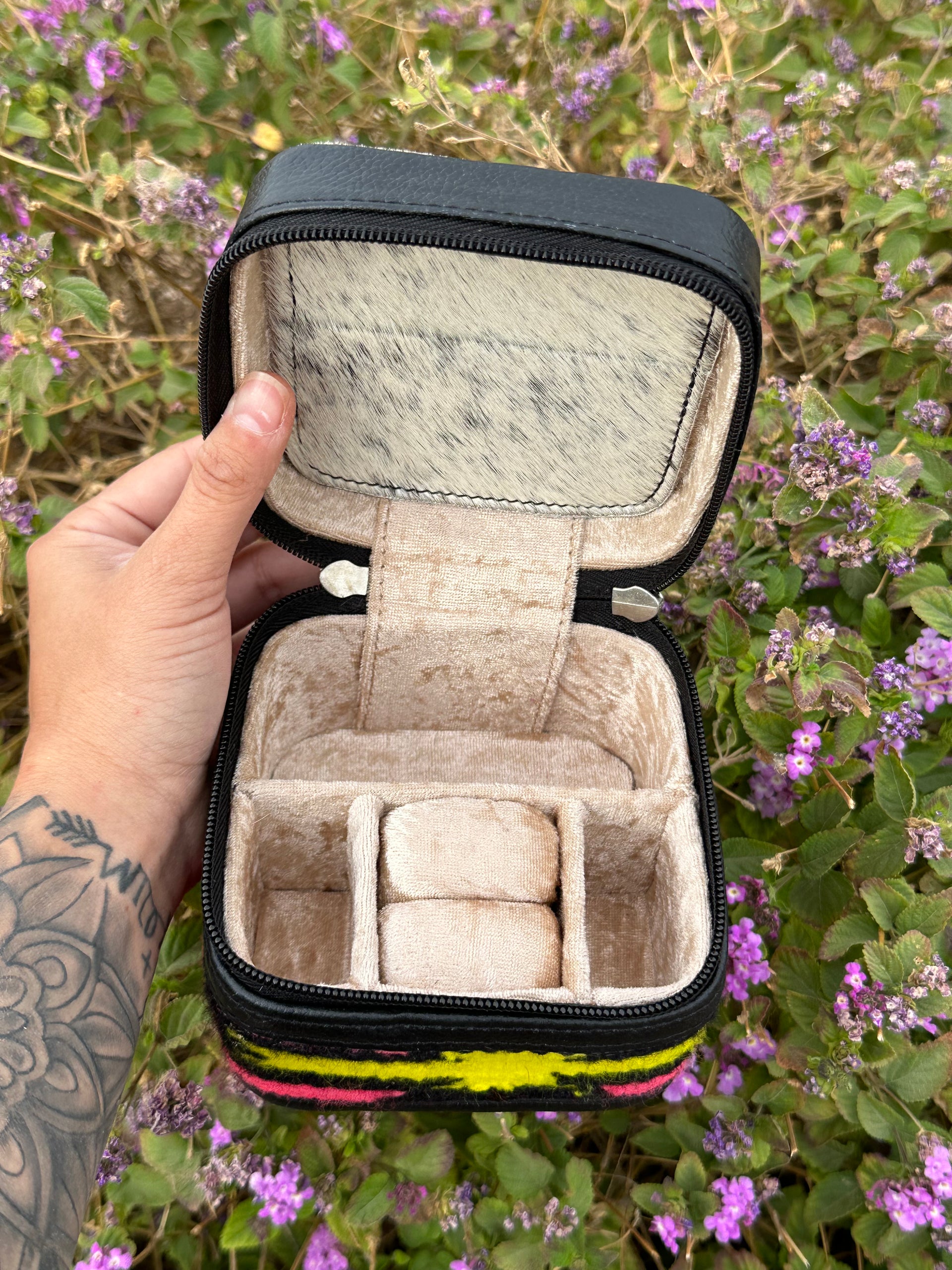 Genuine Leather Cowhide & Saddle Bag Jewelry Box