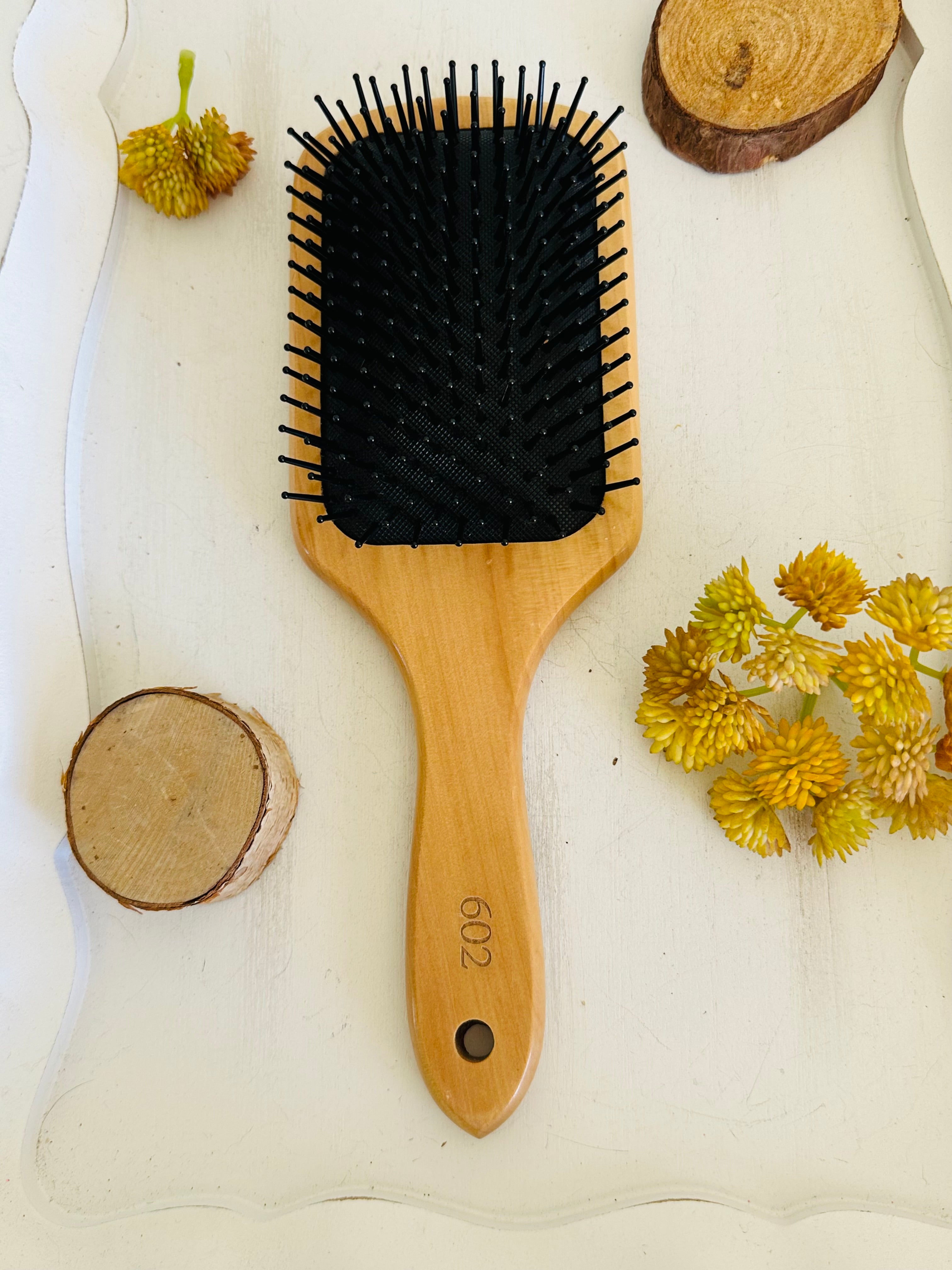 Genuine Tooled Leather Hair Brush