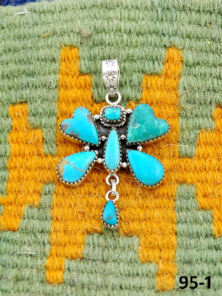 Southwest Made Campitos Turquoise & Sterling Silver Pendant