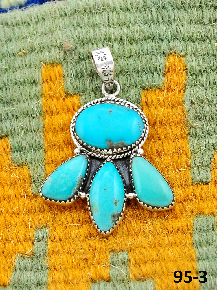 Southwest Made Campitos Turquoise & Sterling Silver Pendant