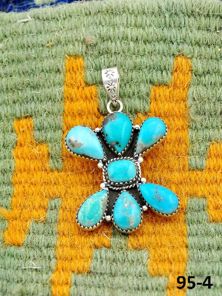 Southwest Made Campitos Turquoise & Sterling Silver Pendant