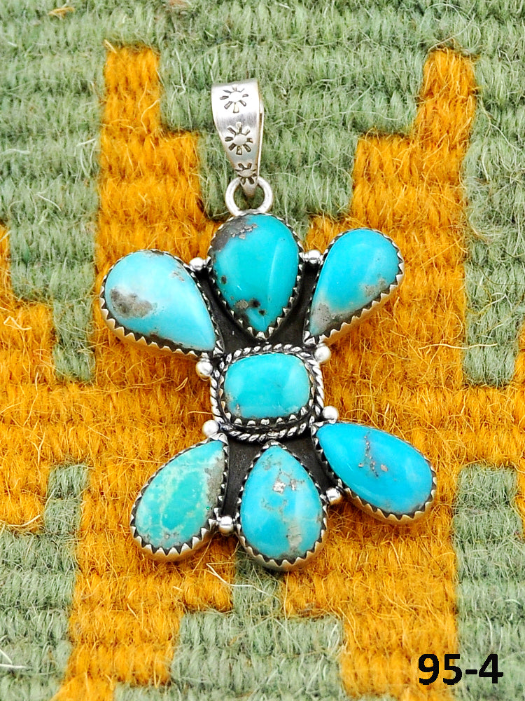 Southwest Made Campitos Turquoise & Sterling Silver Pendant