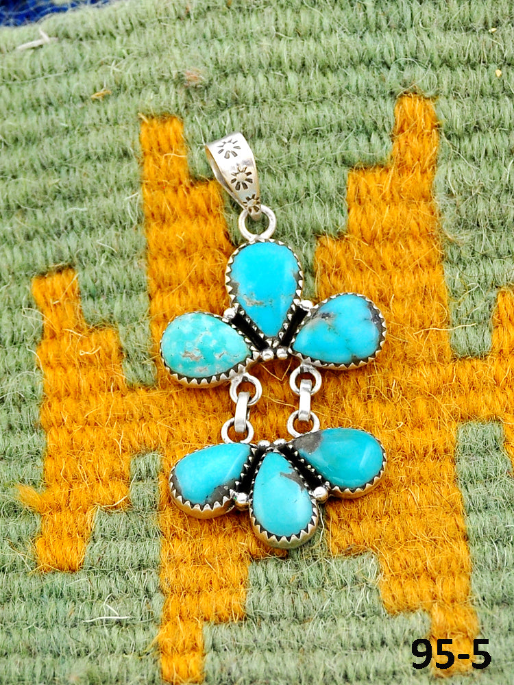 Southwest Made Campitos Turquoise & Sterling Silver Pendant