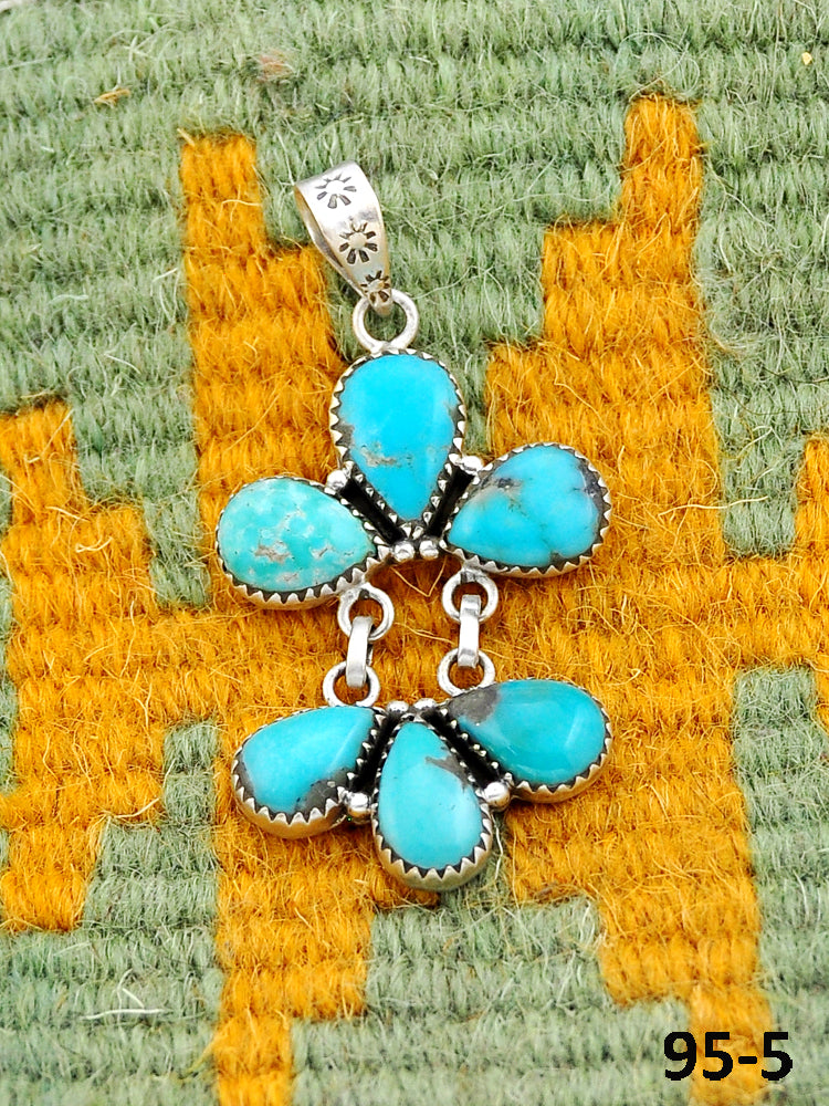 Southwest Made Campitos Turquoise & Sterling Silver Pendant