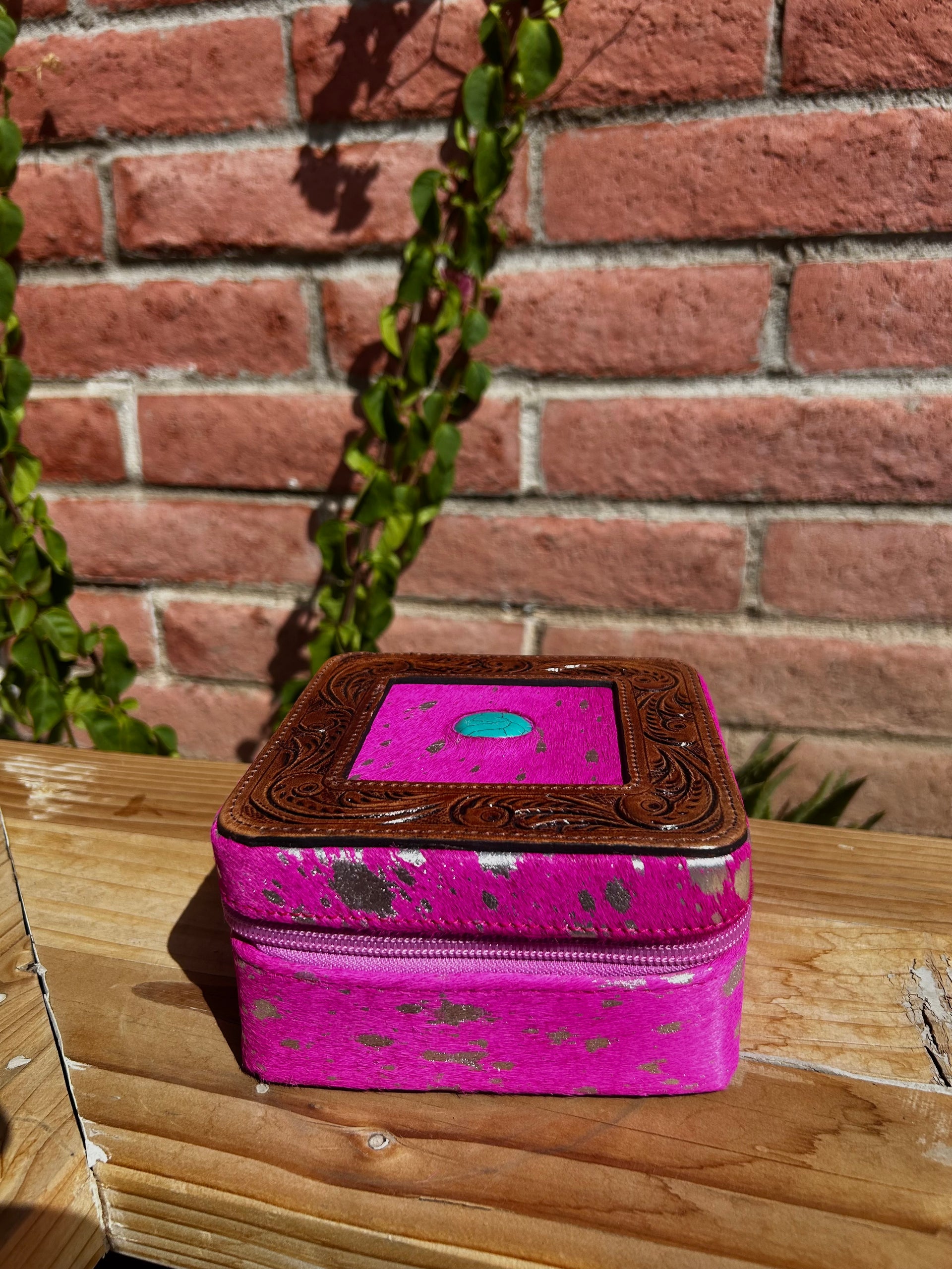 Genuine Leather Cowhide Jewelry Box