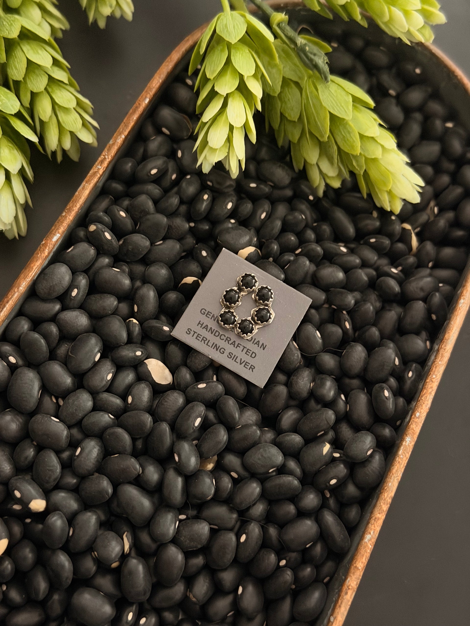 Sylvia Chee Onyx & Sterling Silver Post Cluster Earrings