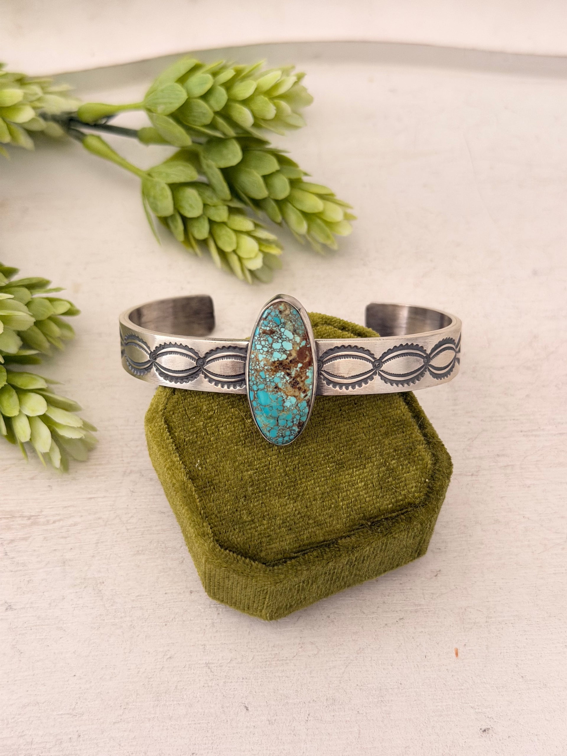 Mark Yazzie Mine 8 Turquoise & Sterling Silver Cuff Bracelet