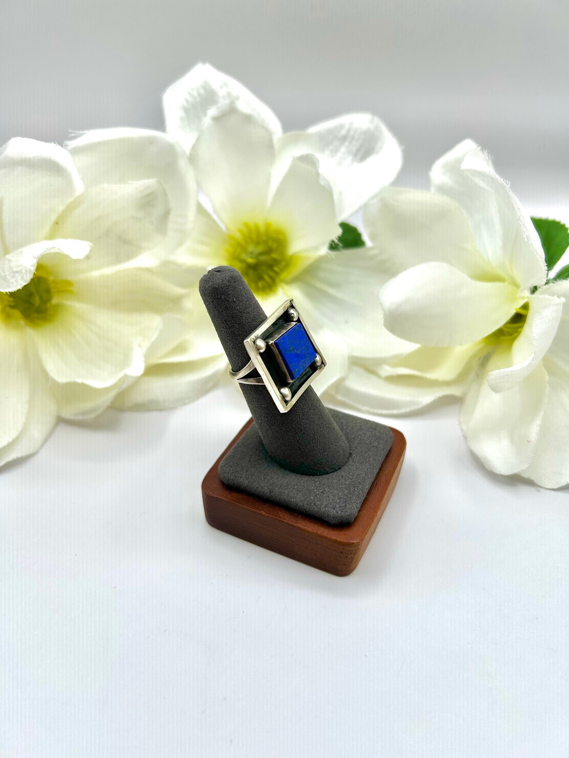 Kobe Martinez Lapis & Sterling Silver Ring Size 6.5