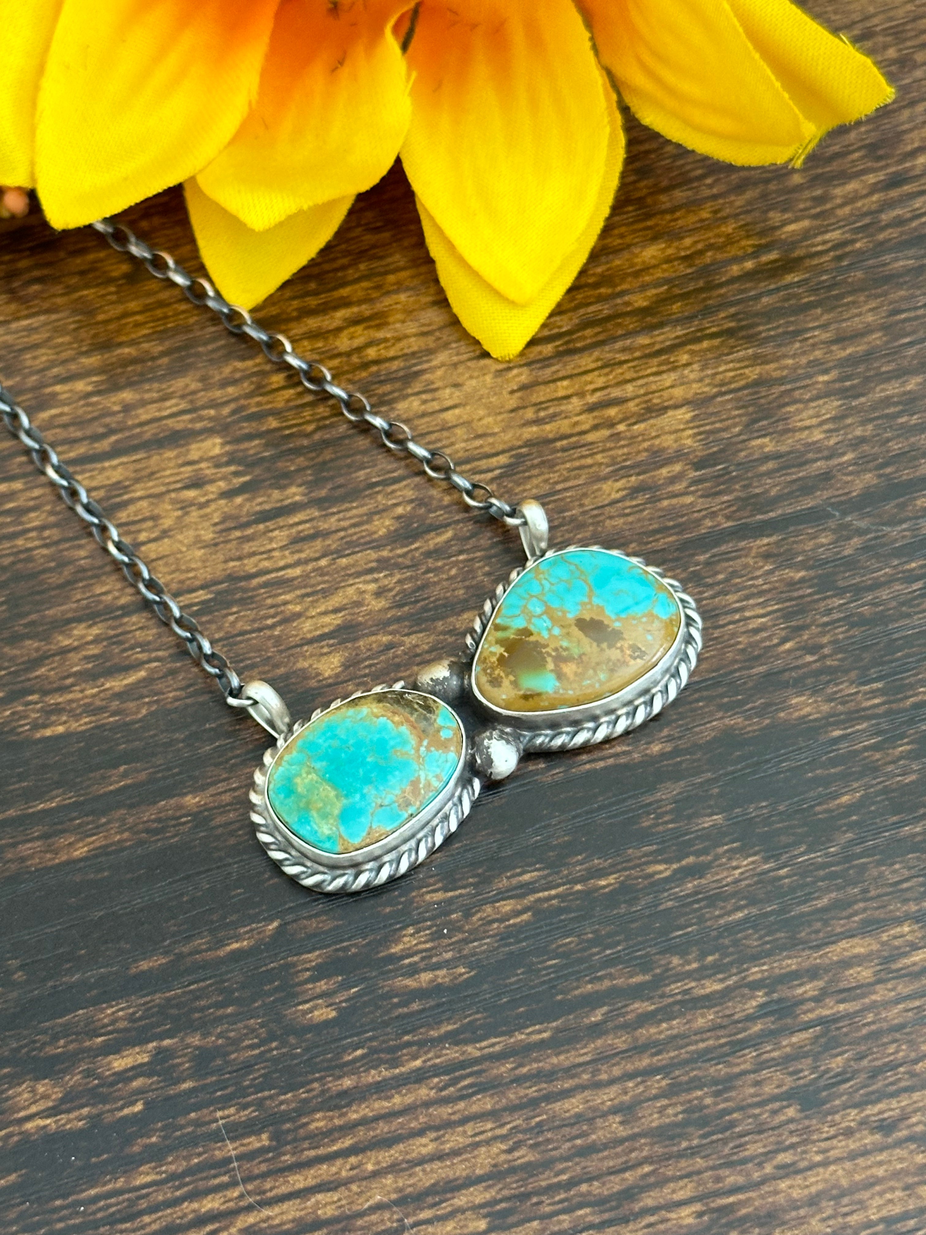 Augustine Largo Royston Turquoise & Sterling Silver Necklace