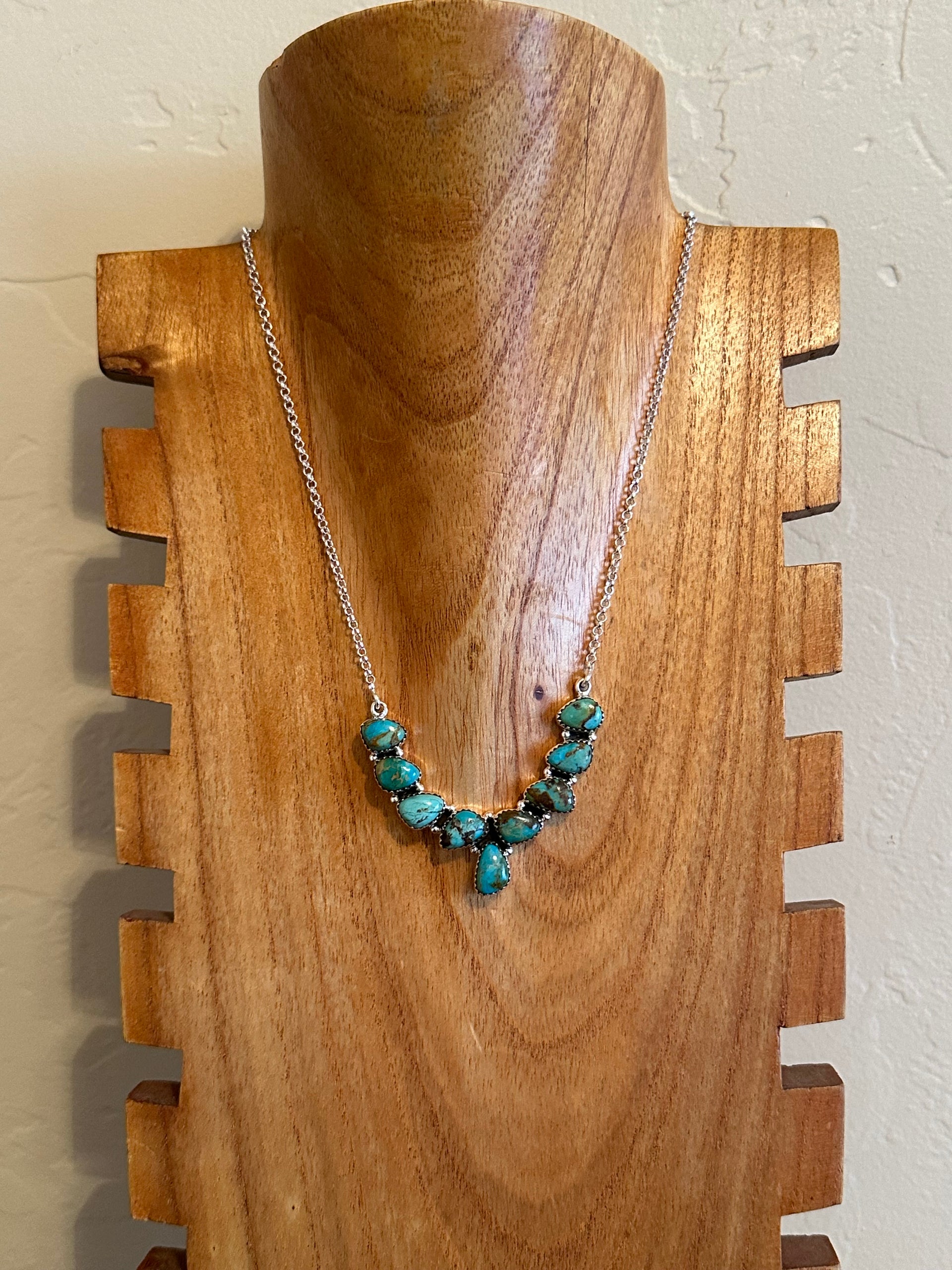 Southwest Made Kingman Turquoise & Sterling Silver Necklace