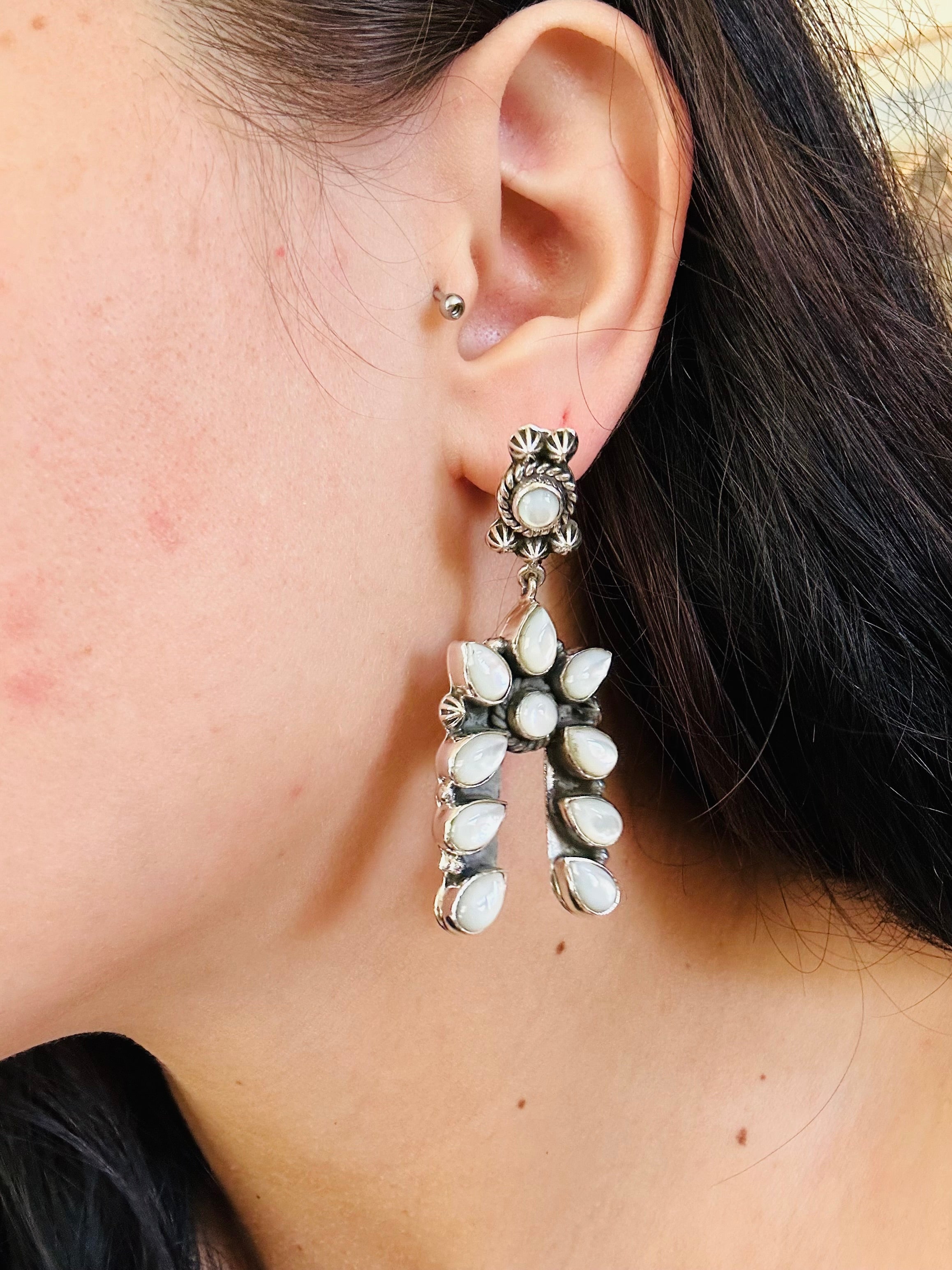 TTD “The Storm” Mother of Pearl & Sterling Silver Earrings