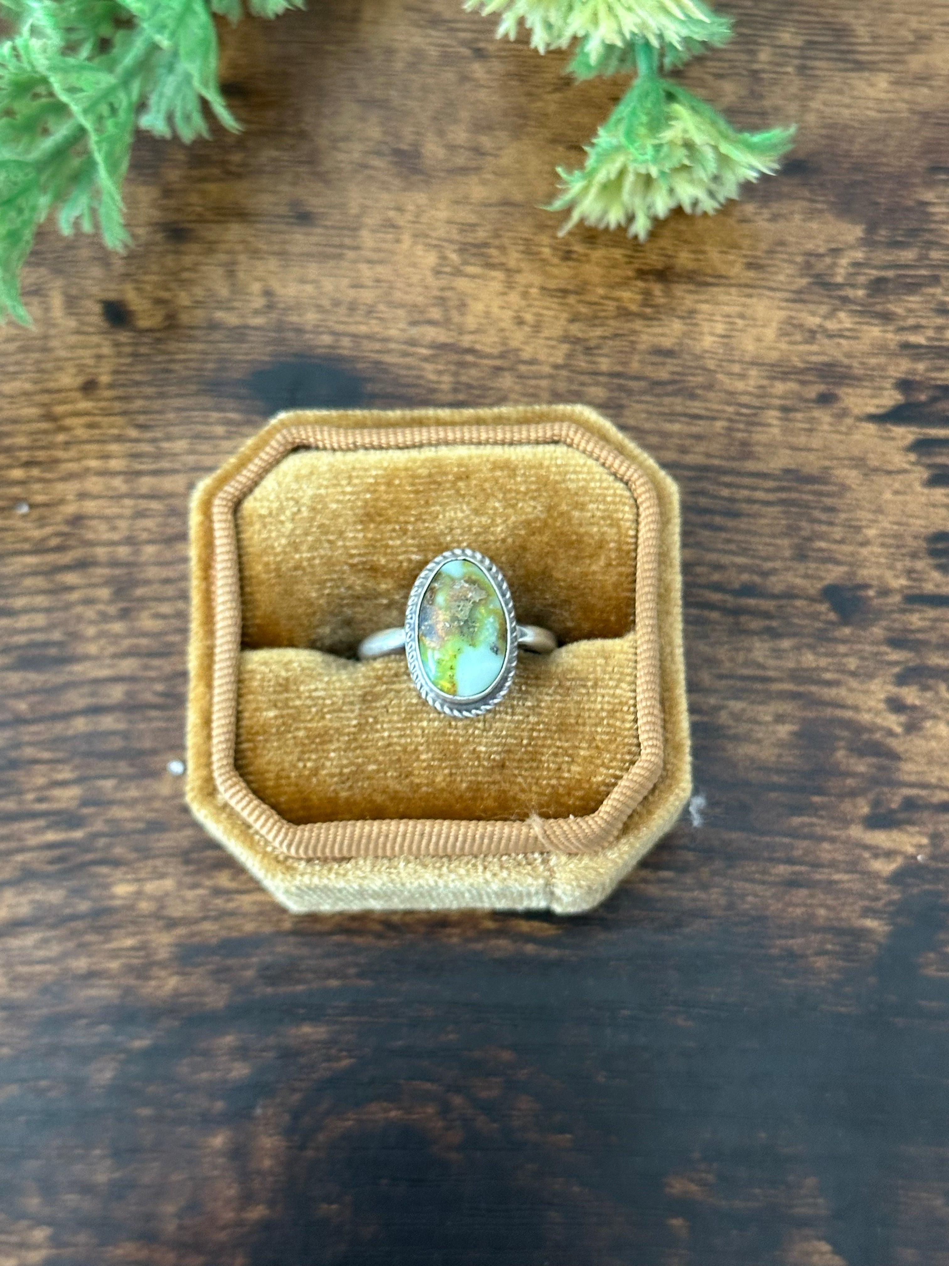 Navajo Handmade Palomino Variscite & Sterling Silver Rings