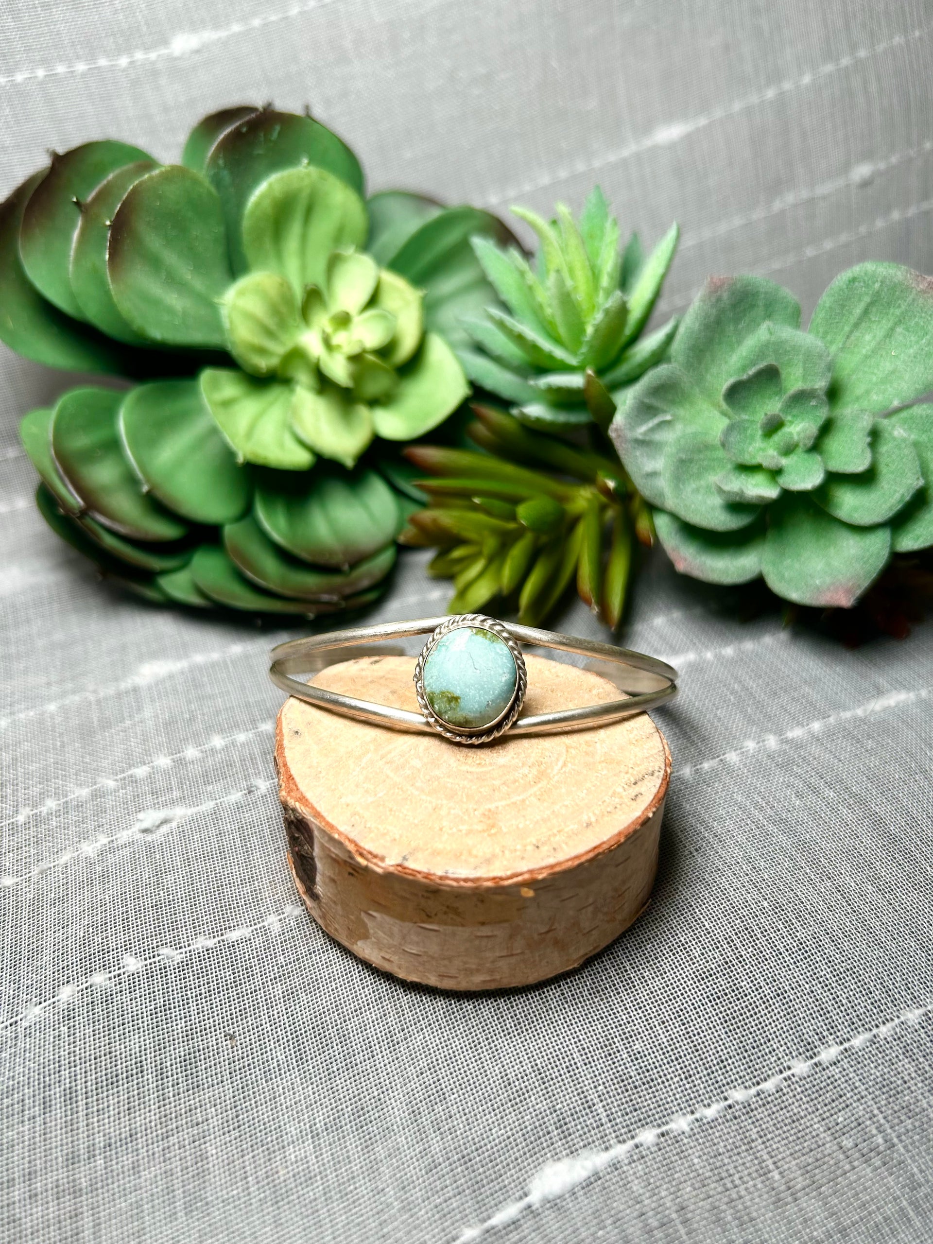 Navajo Made Sonoran Mountain Turquoise & Sterling Silver Cuff Bracelet