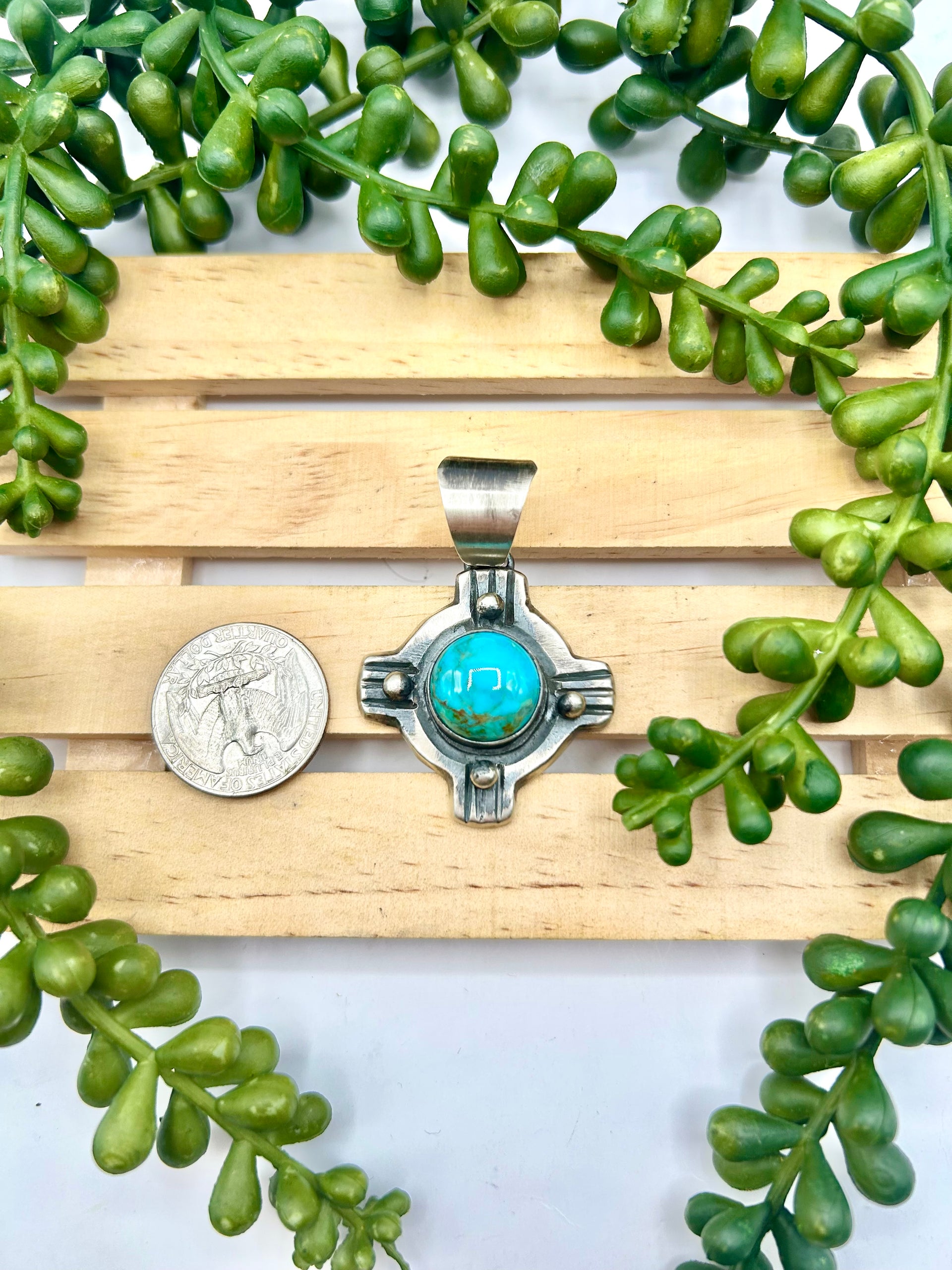 Chimney Butte Kingman Turquoise & Sterling Silver Pendant