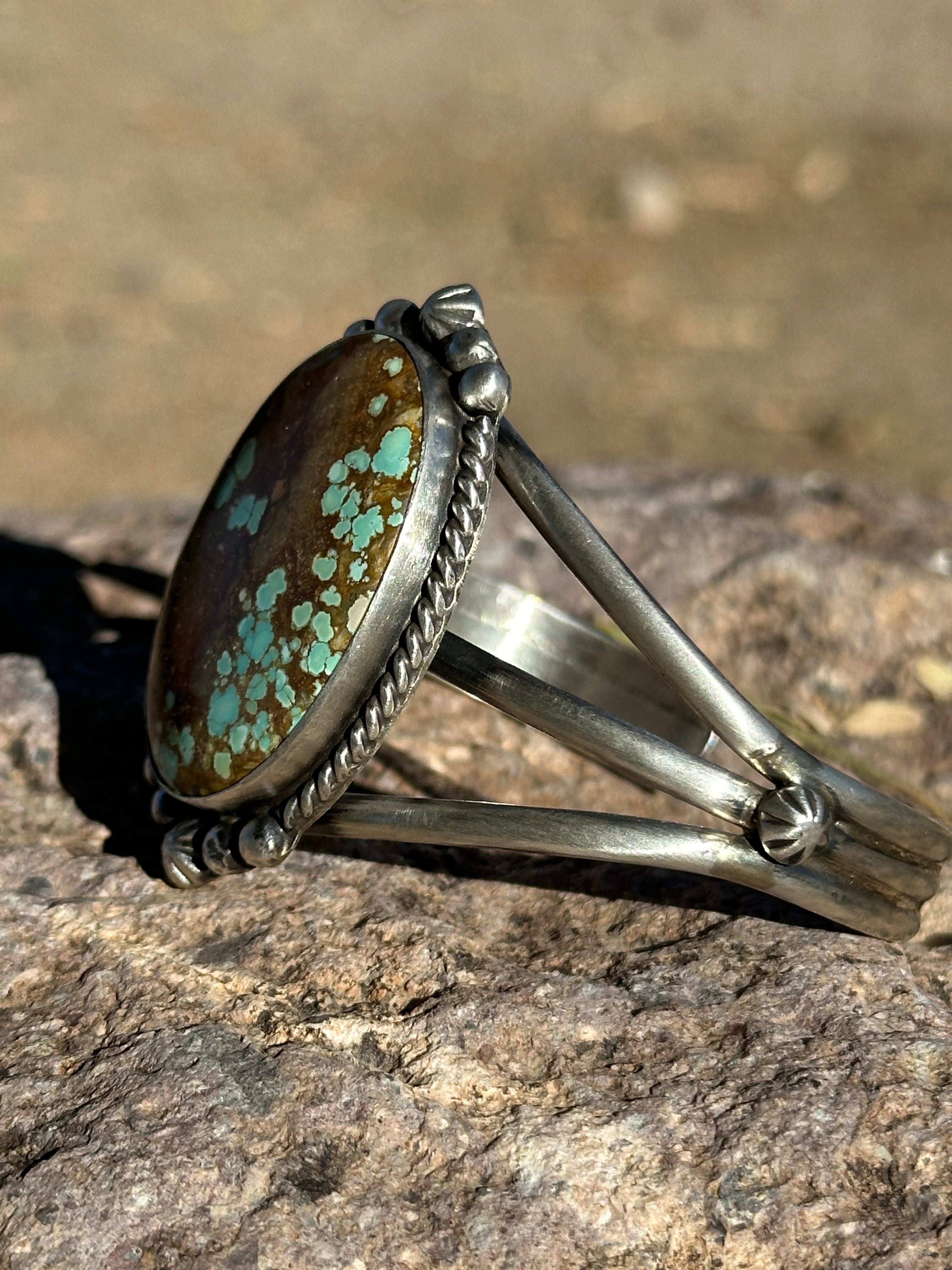 Augustine Largo #8 Turquoise & Sterling Silver Cuff Bracelet