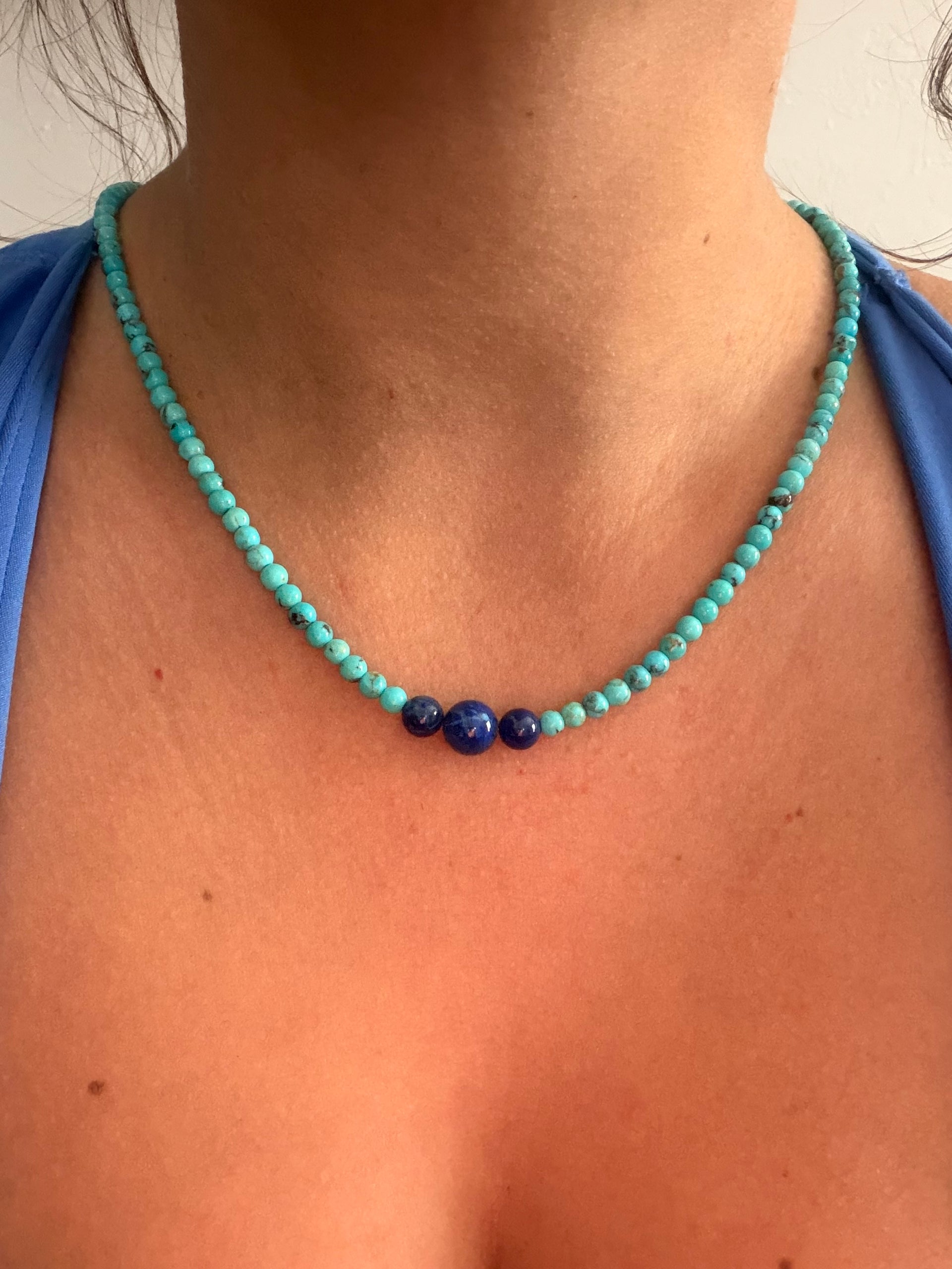 Navajo Strung Multi Stone & Sterling Silver Beaded Necklace