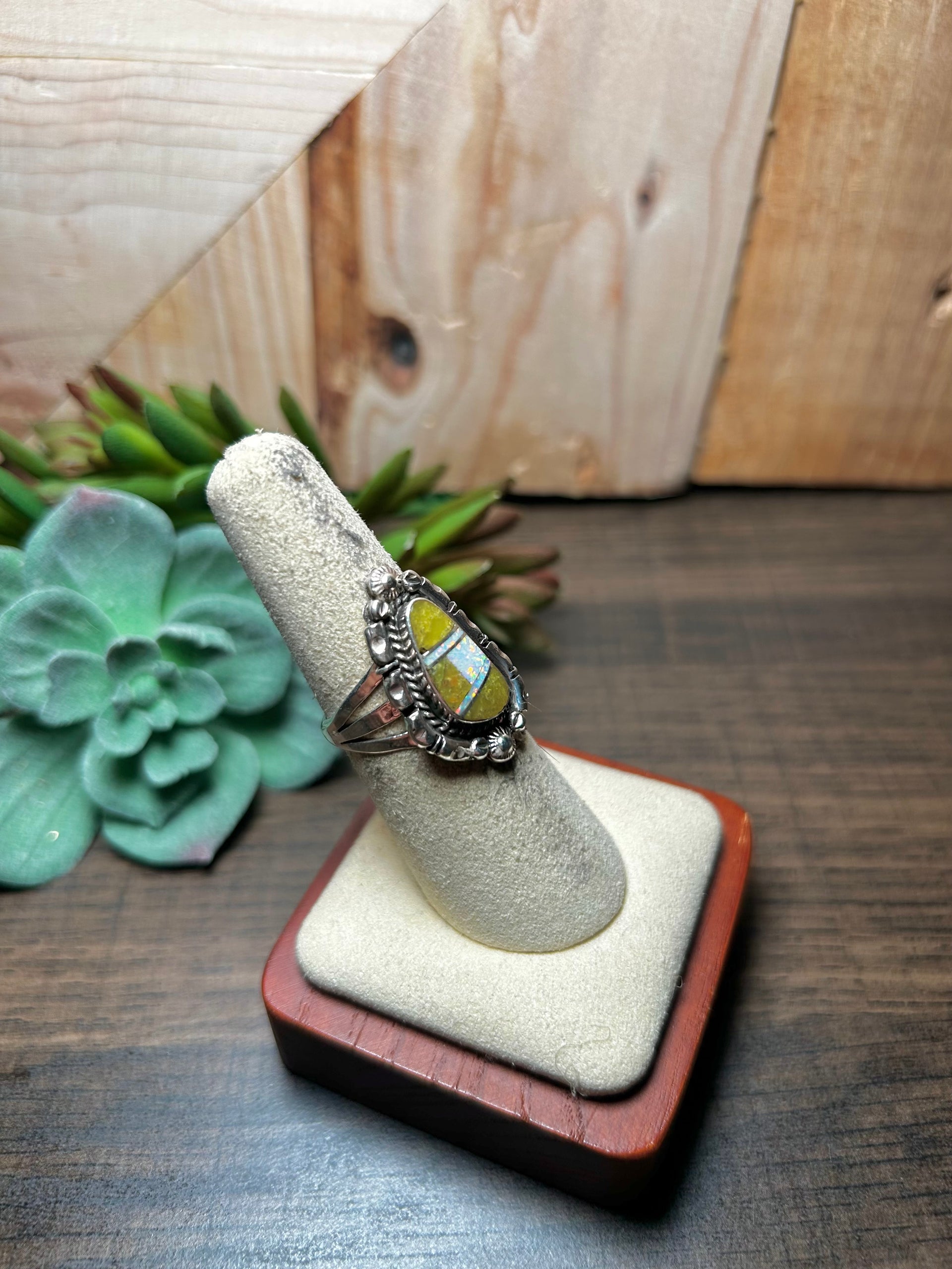 James Mannygoats Multi Stone & Sterling Silver Ring Size 6.5