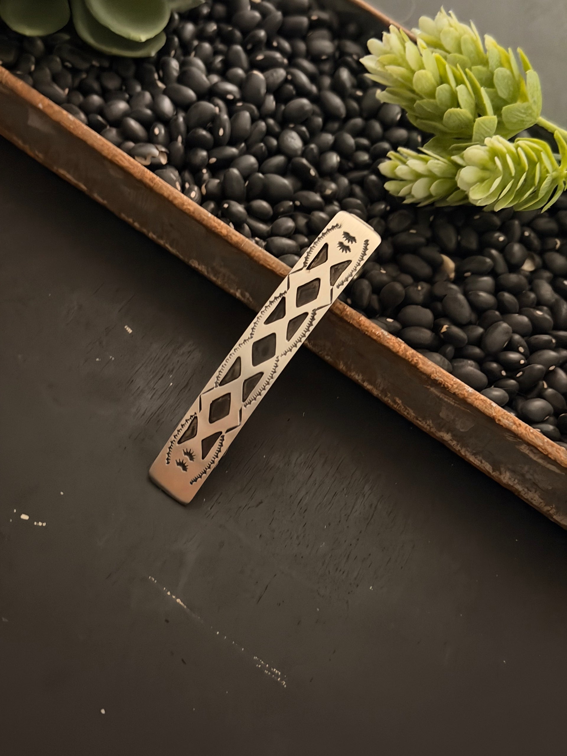 Navajo Made Sterling Silver Hair Barrette