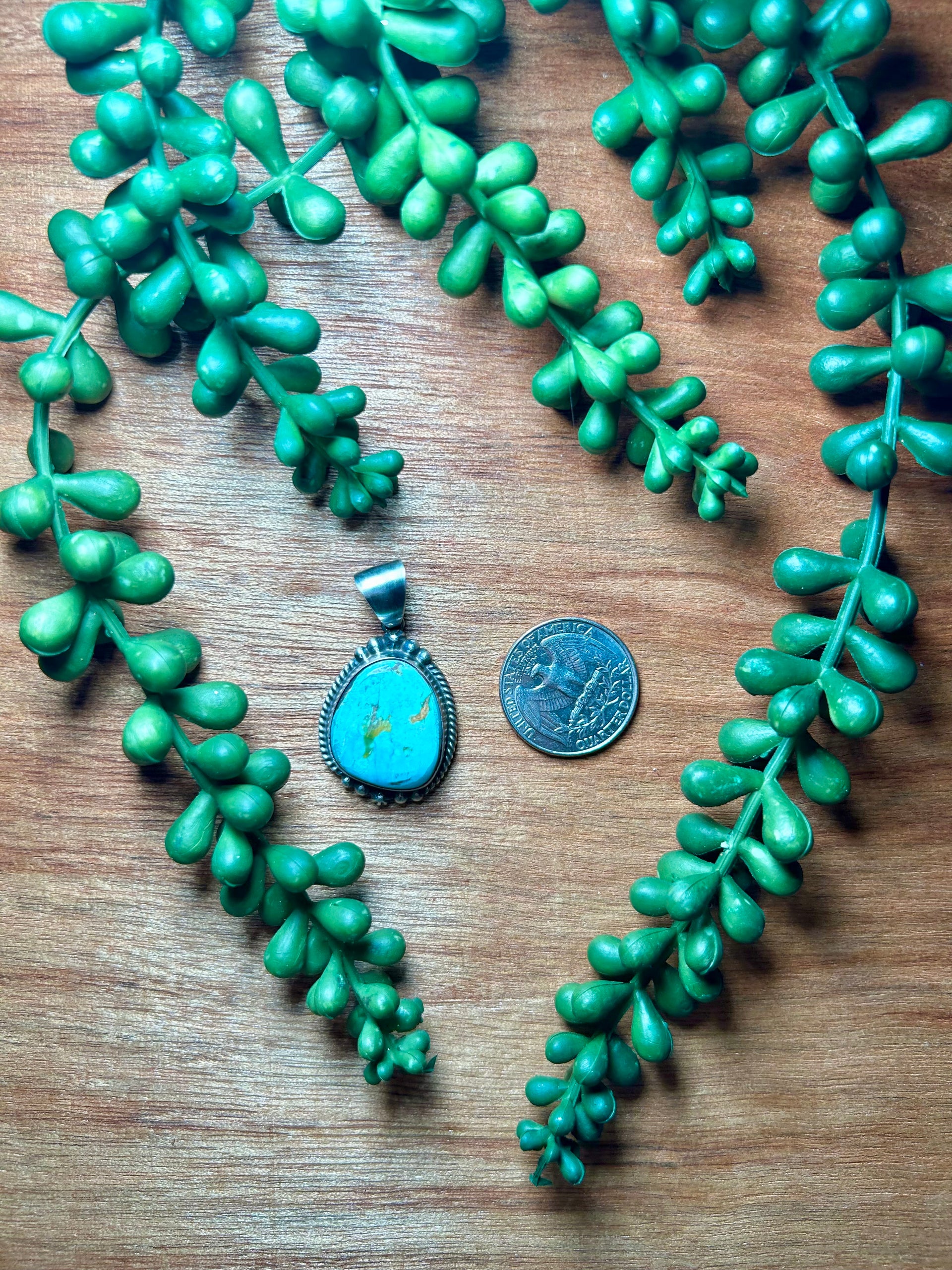 Navajo Made Royston Turquoise & Sterling Silver Pendant