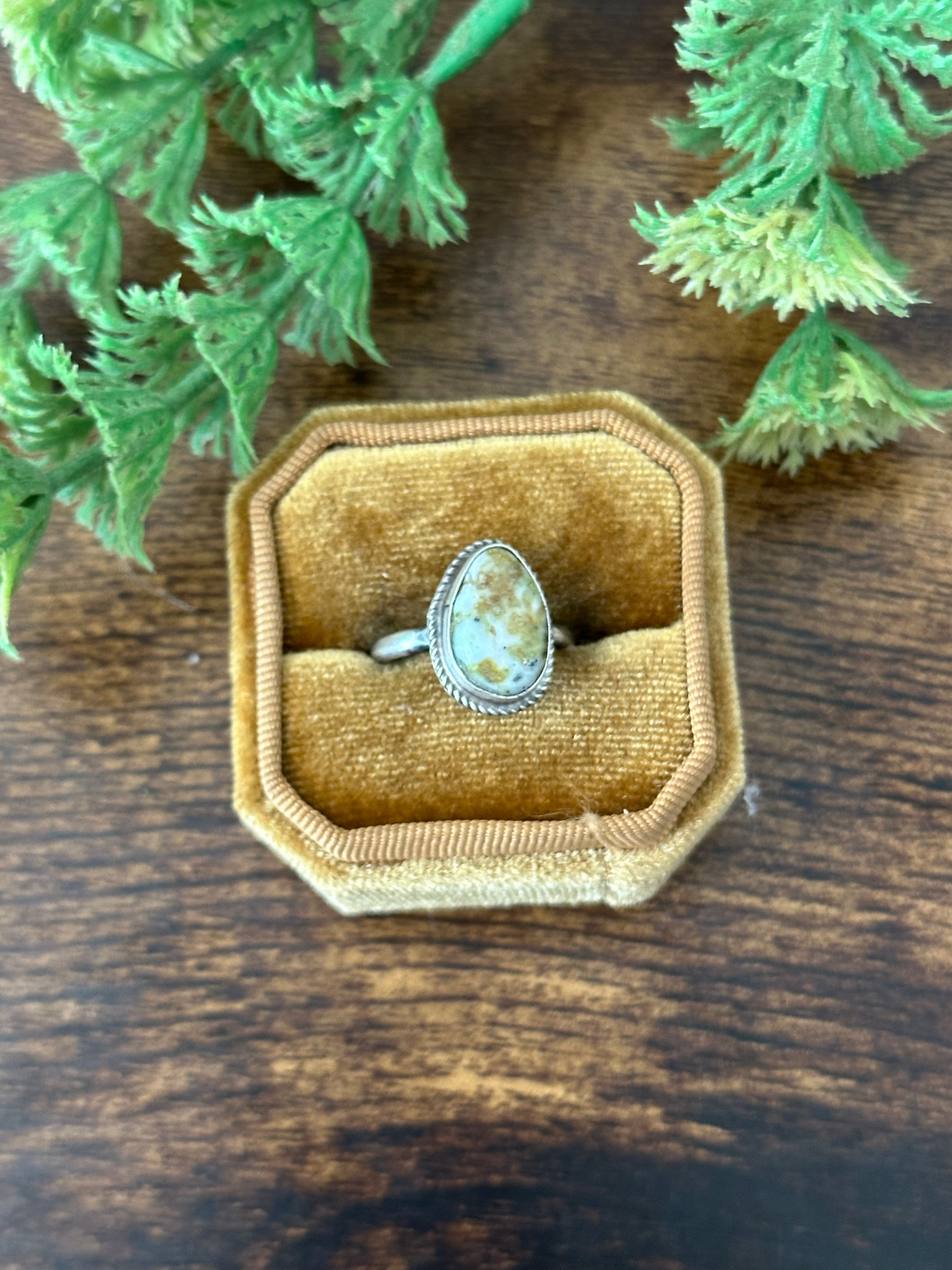 Navajo Handmade Palomino Variscite & Sterling Silver Rings