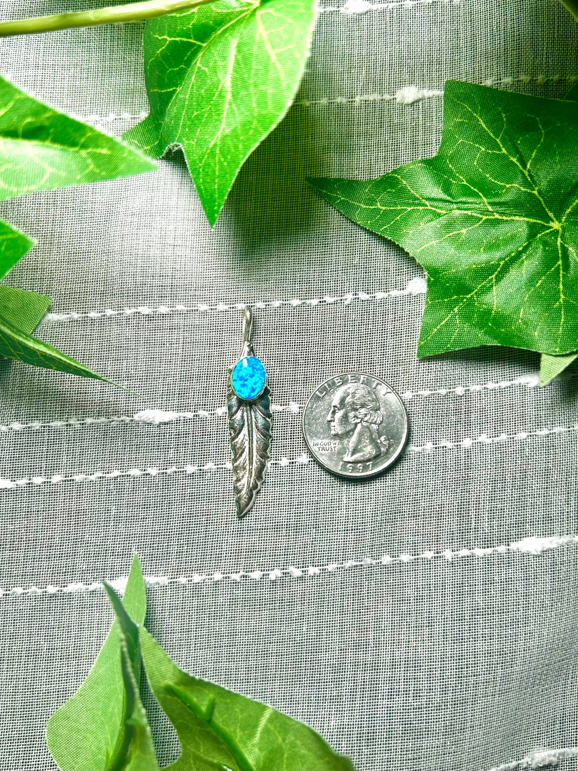 Navajo Made Opal & Sterling Silver Pendant