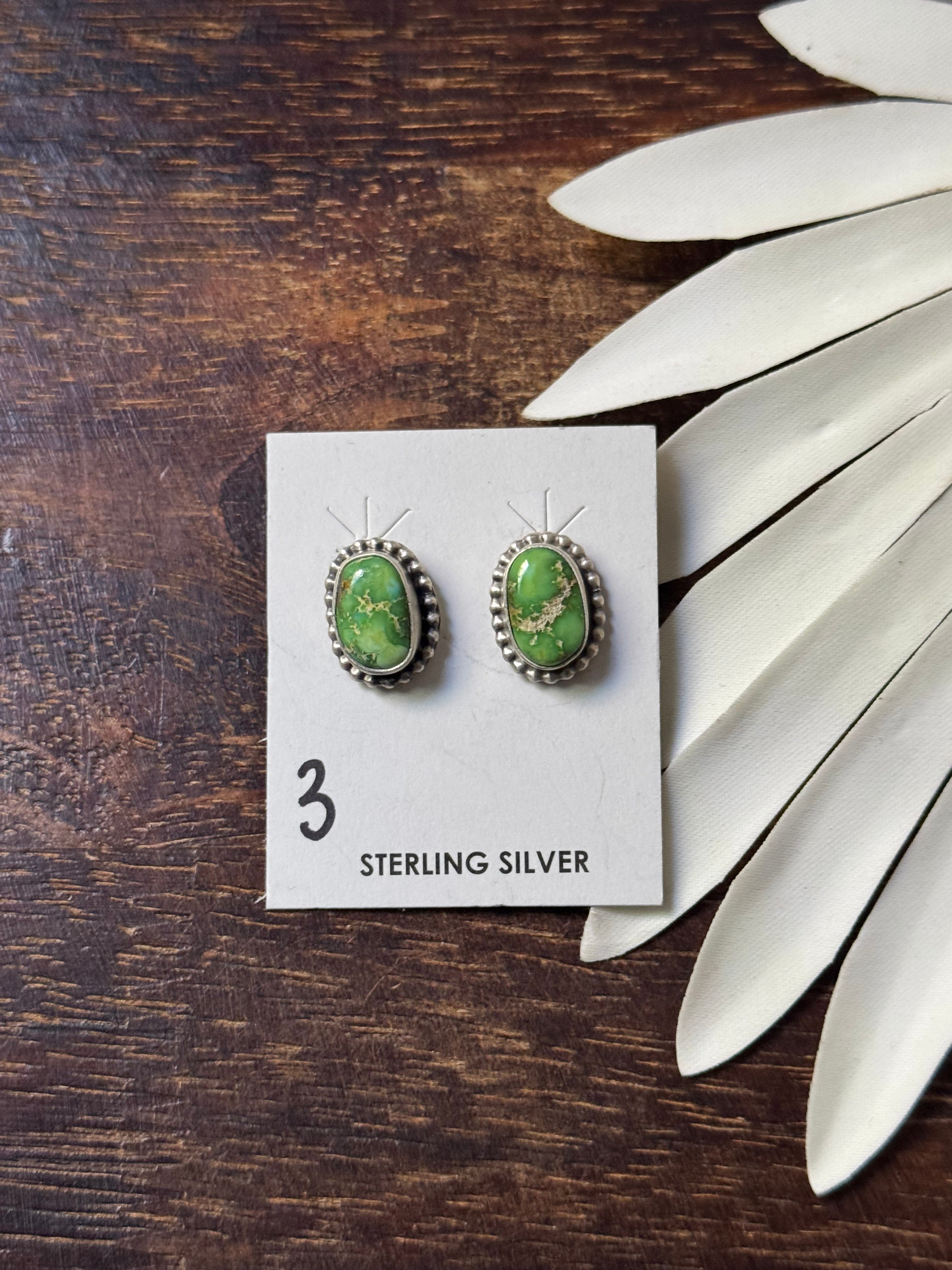 Sheryl Martinez Sonoran Turquoise & Sterling Silver Post Earrings