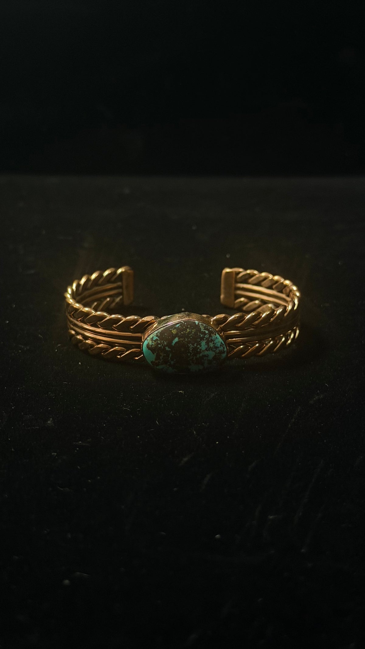 Navajo Made Kingman Turquoise & Copper Cuff Bracelet