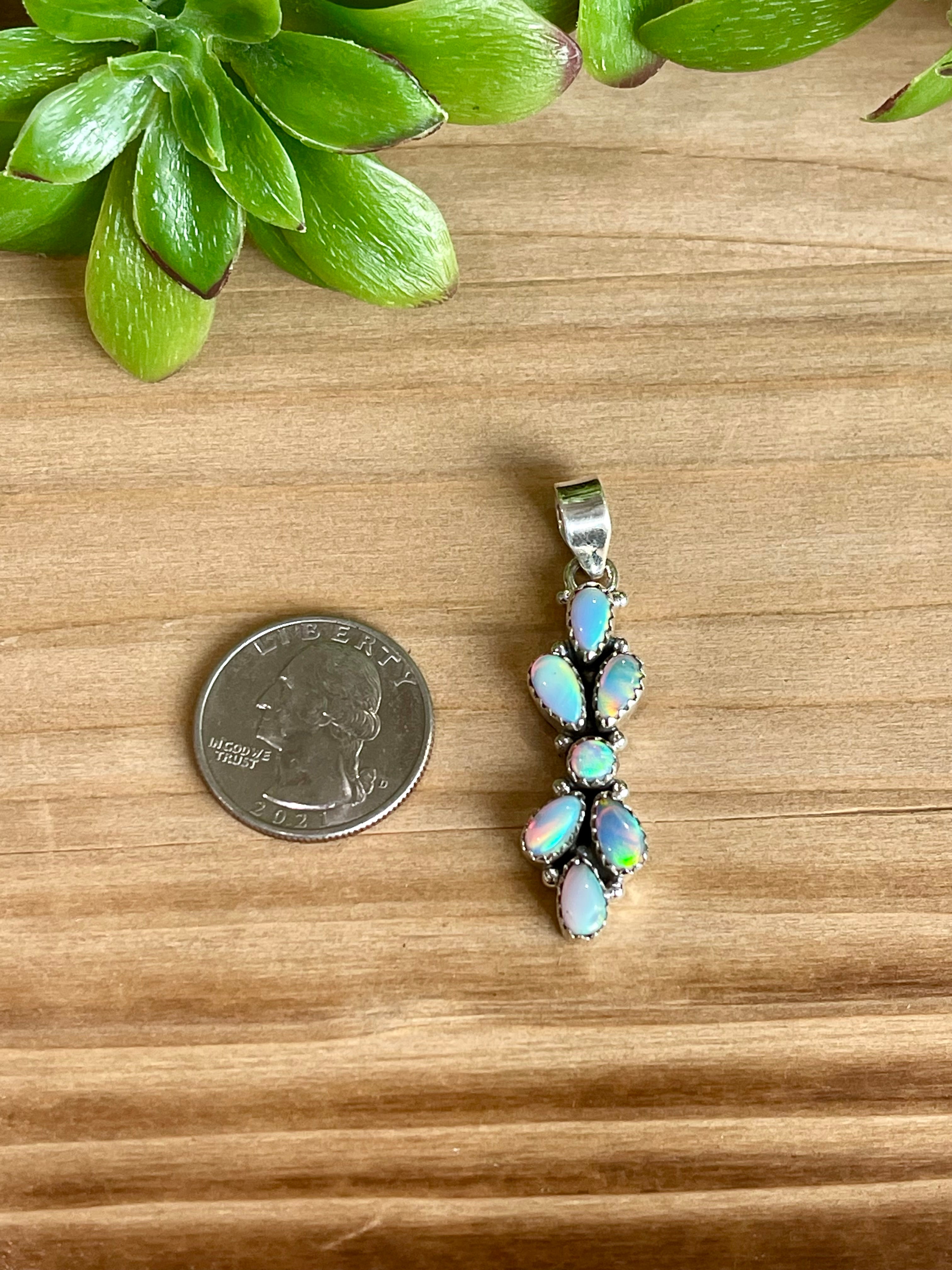 Southwest Handmade Opal & Sterling Silver Pendant