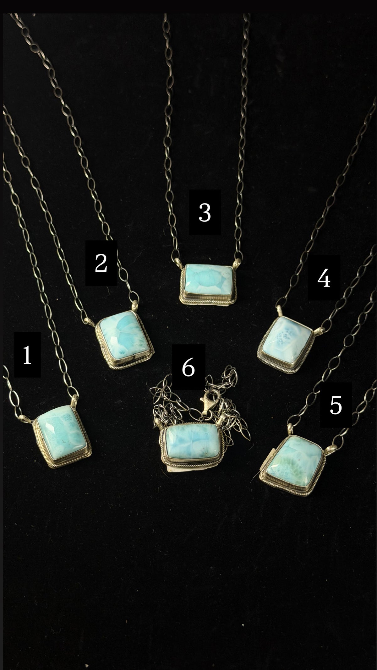 Navajo Made Larimar & Sterling Silver Necklace