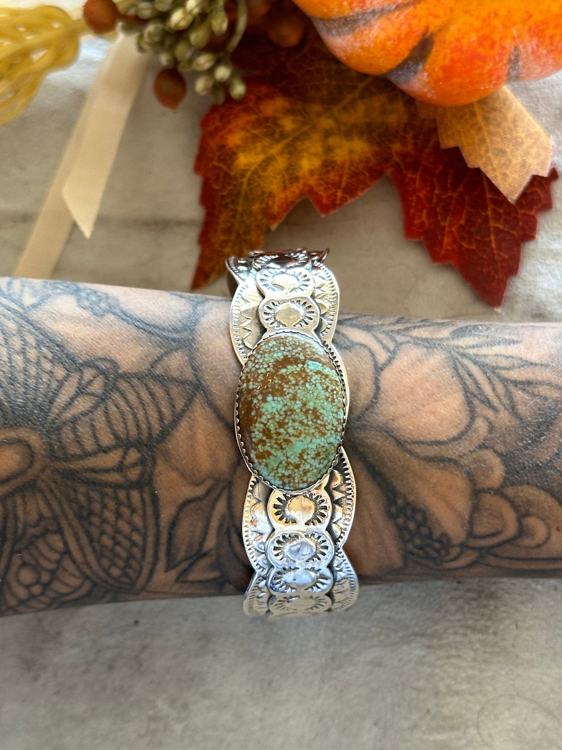 Southwest Made #8 Turquoise & Sterling Silver Cuff Bracelet