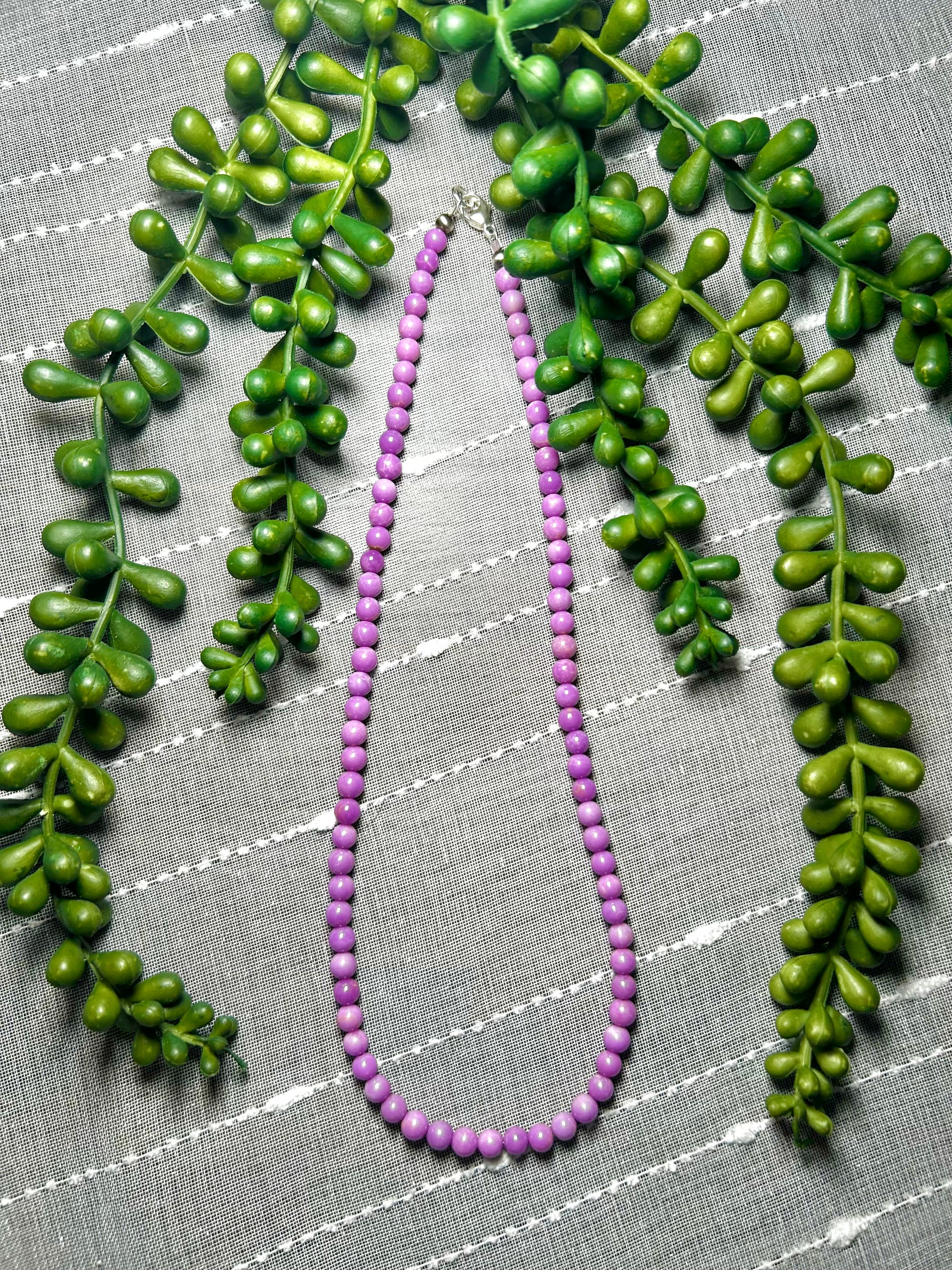 Navajo Strung Phosphosidenite  & Sterling Silver Necklace