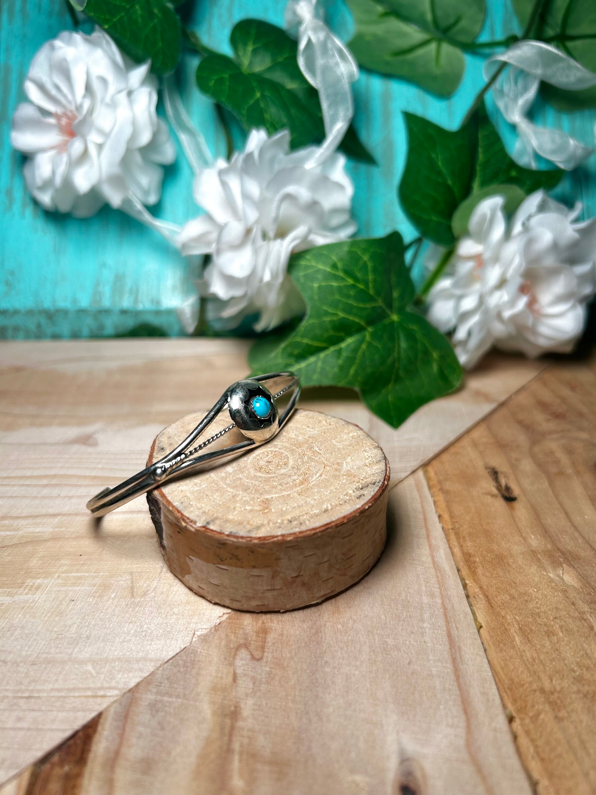 Navajo Kingman Turquoise & Sterling Silver Cuff Bracelet